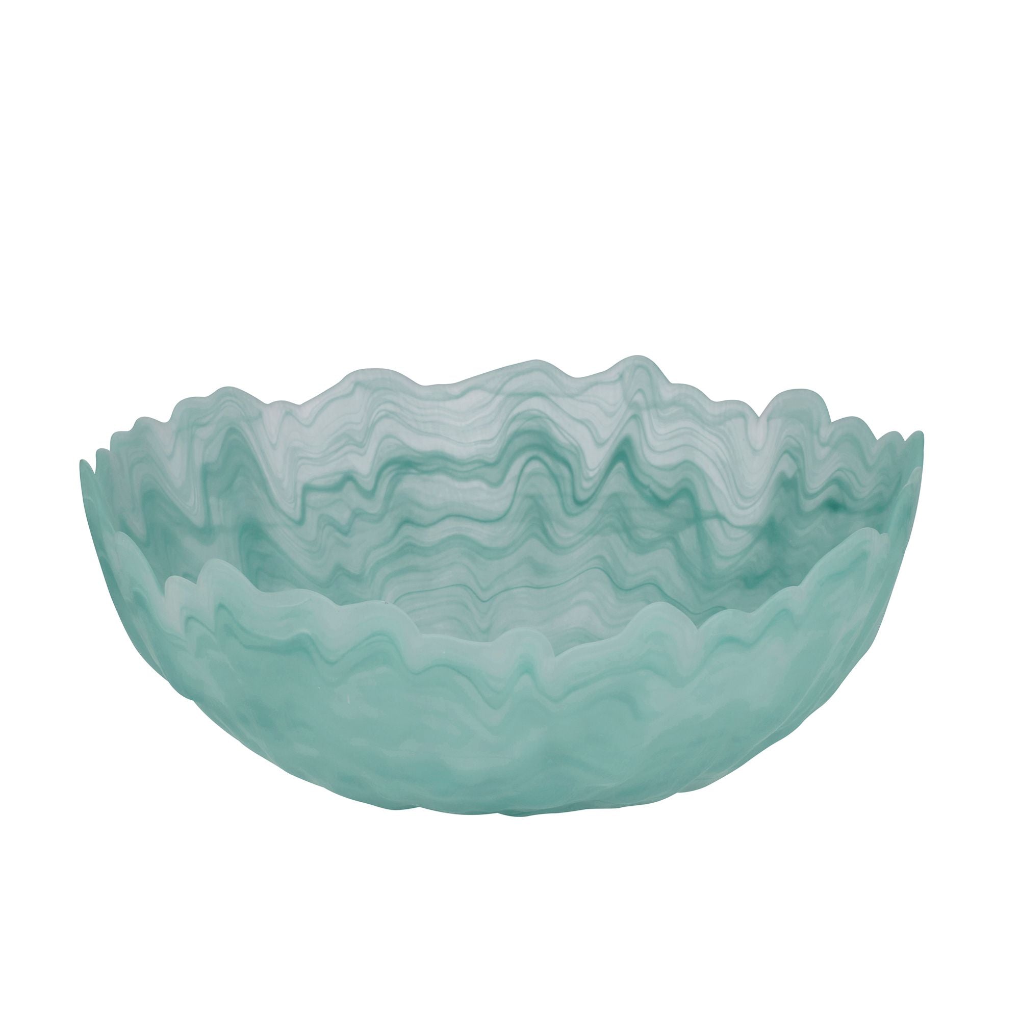 Assemble Sienna Glass Salad Bowl Green/White