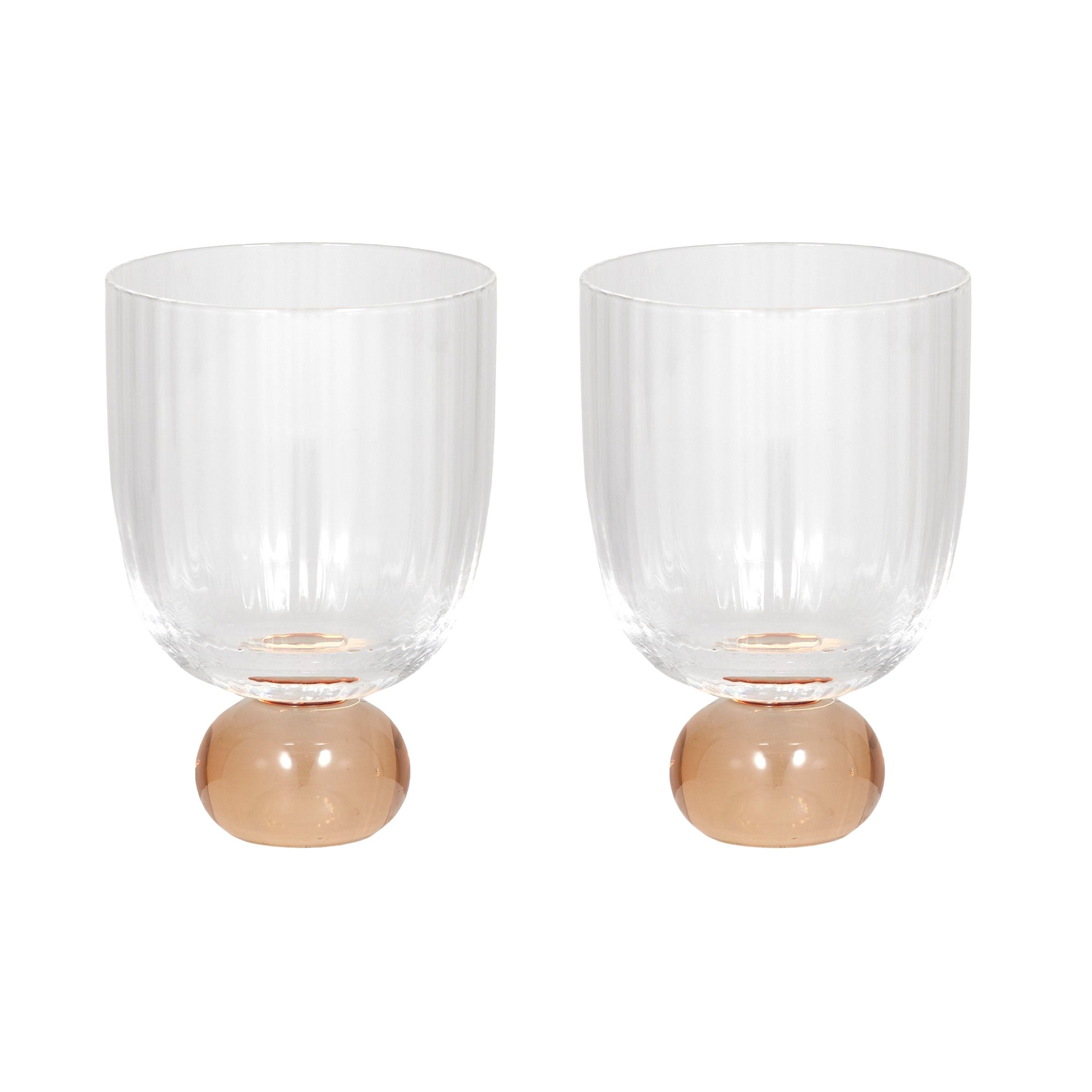 Assemble Giselle Set of 2 Ribbed Goblet Peach