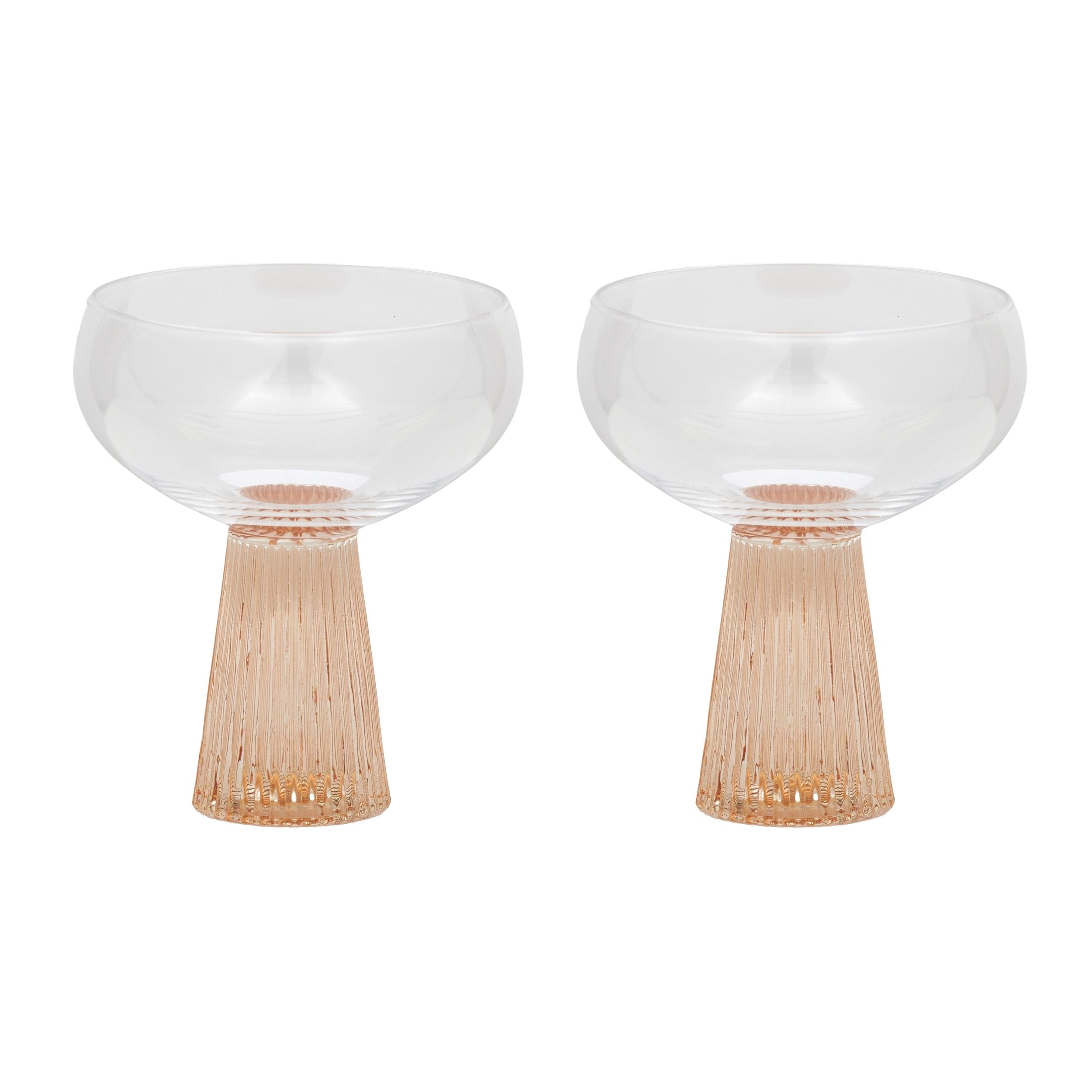 Assemble Giselle Set of 2 Ribbed Coupe Peach