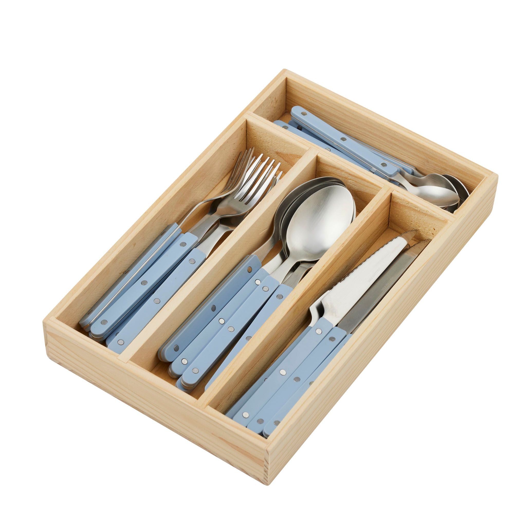 Assemble Remy 24pc Stainless Steel Cutlery Denim