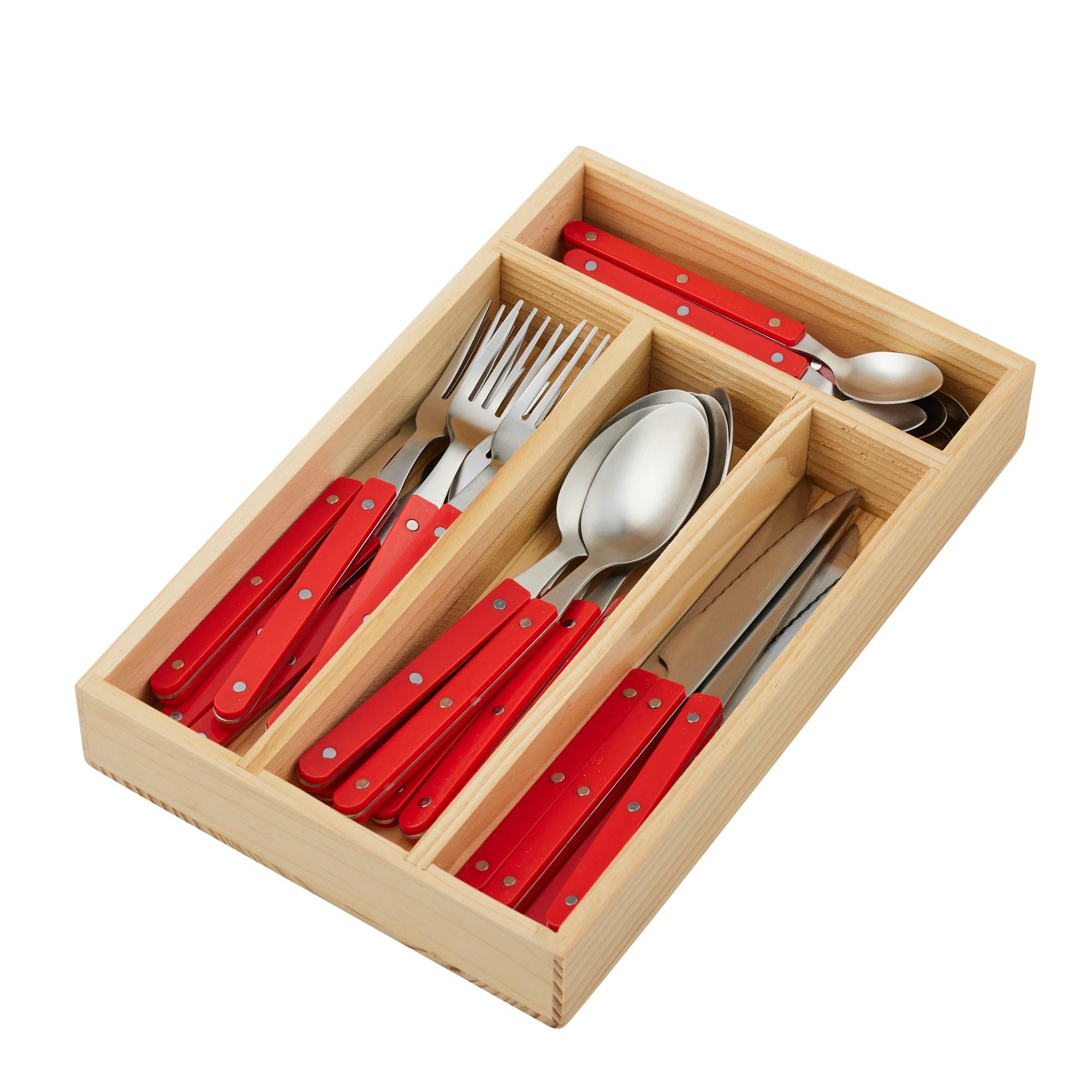 Assemble Remy 24pc Stainless Steel Cutlery Tomato