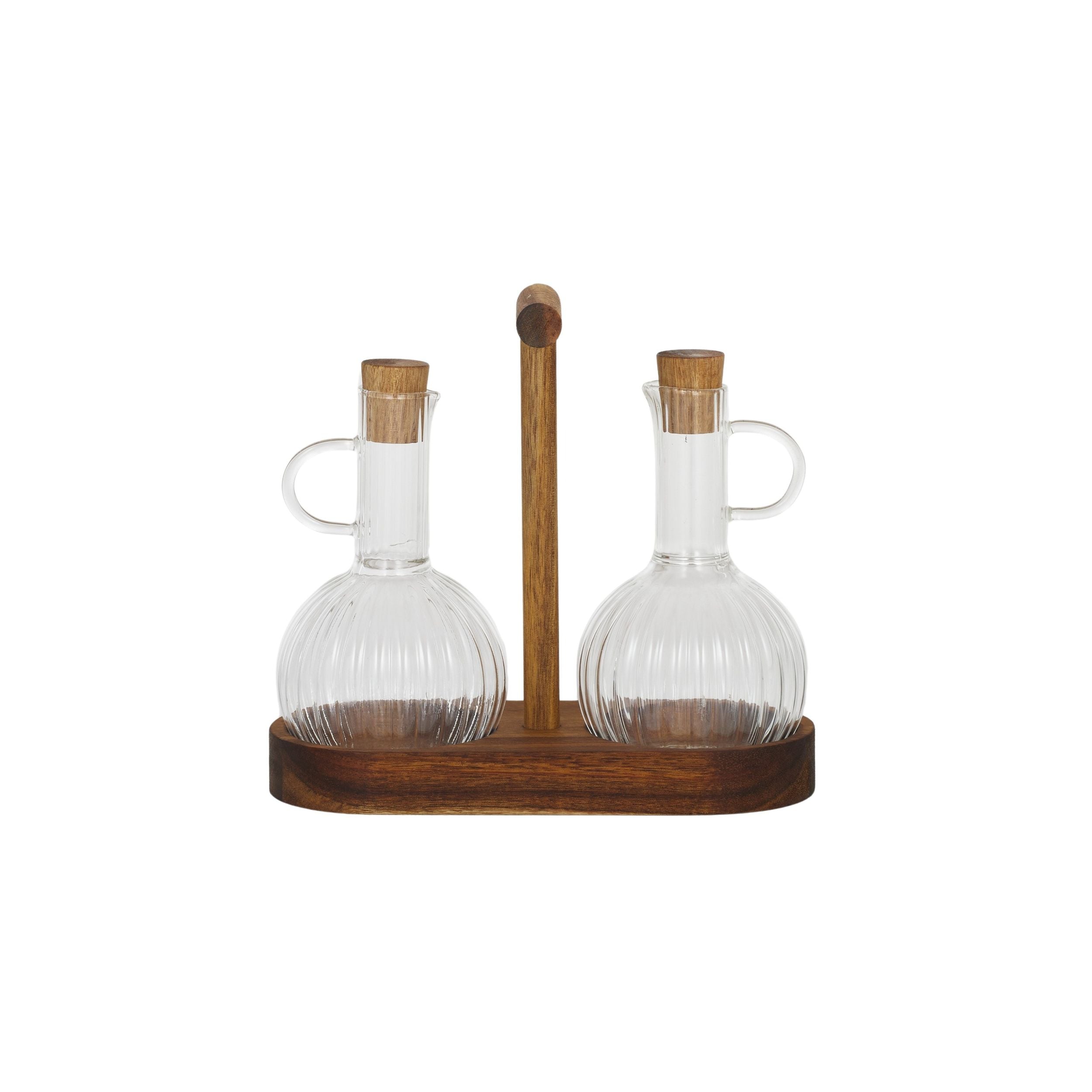 Assemble Bosco 3pc Glass/Wood Oil/Vinegar