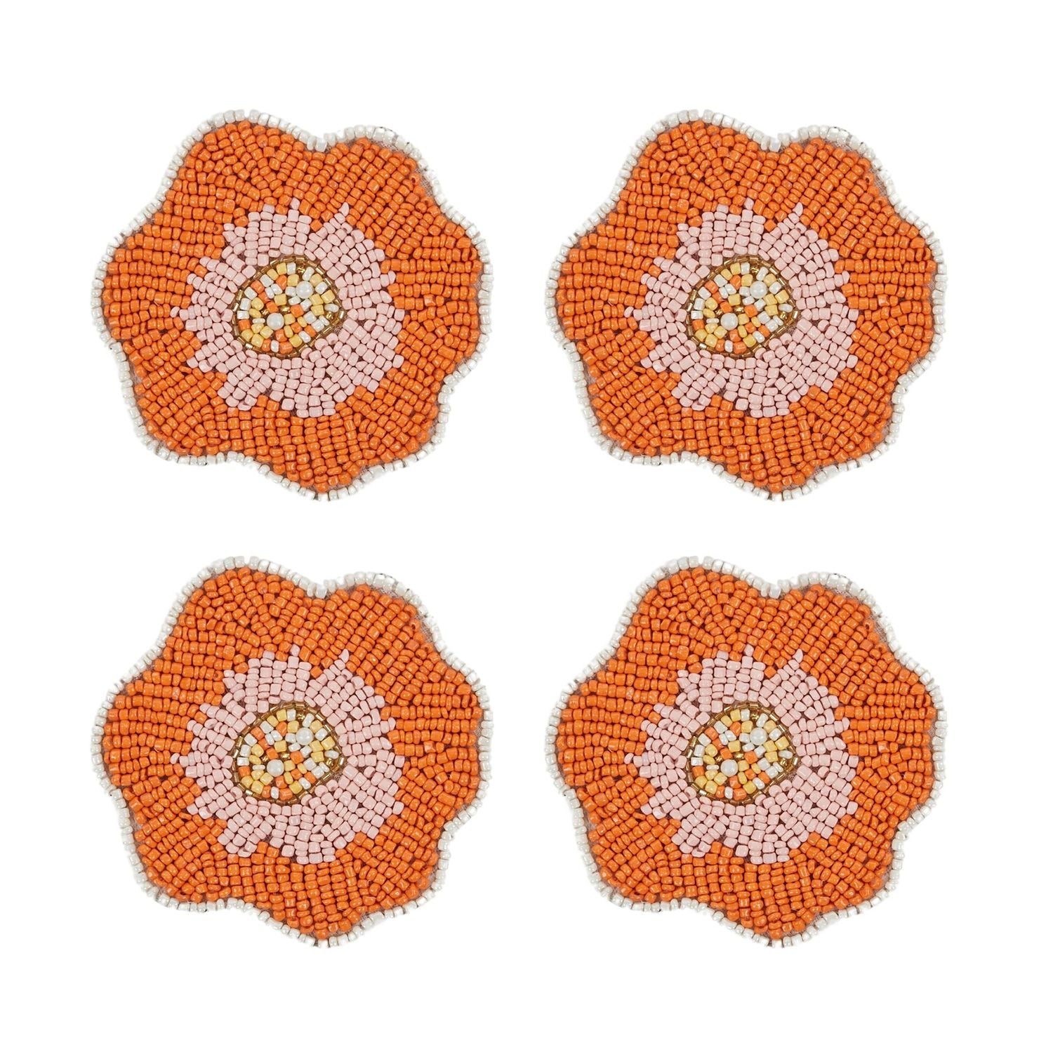 Assemble Flora Set of 4 Beaded Coaster Multi