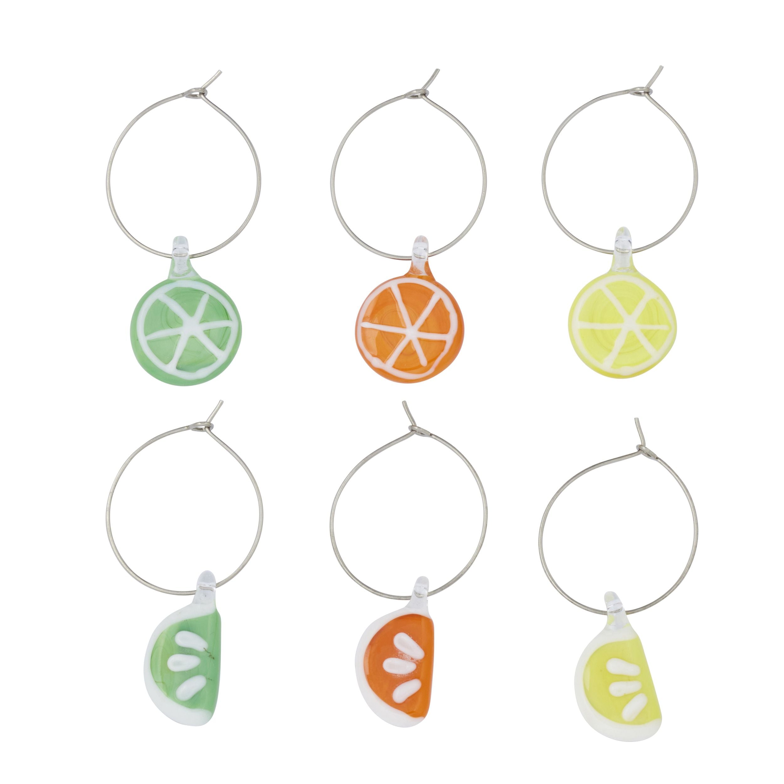 Assemble Citrus Set of 6 Glass Wine Charms
