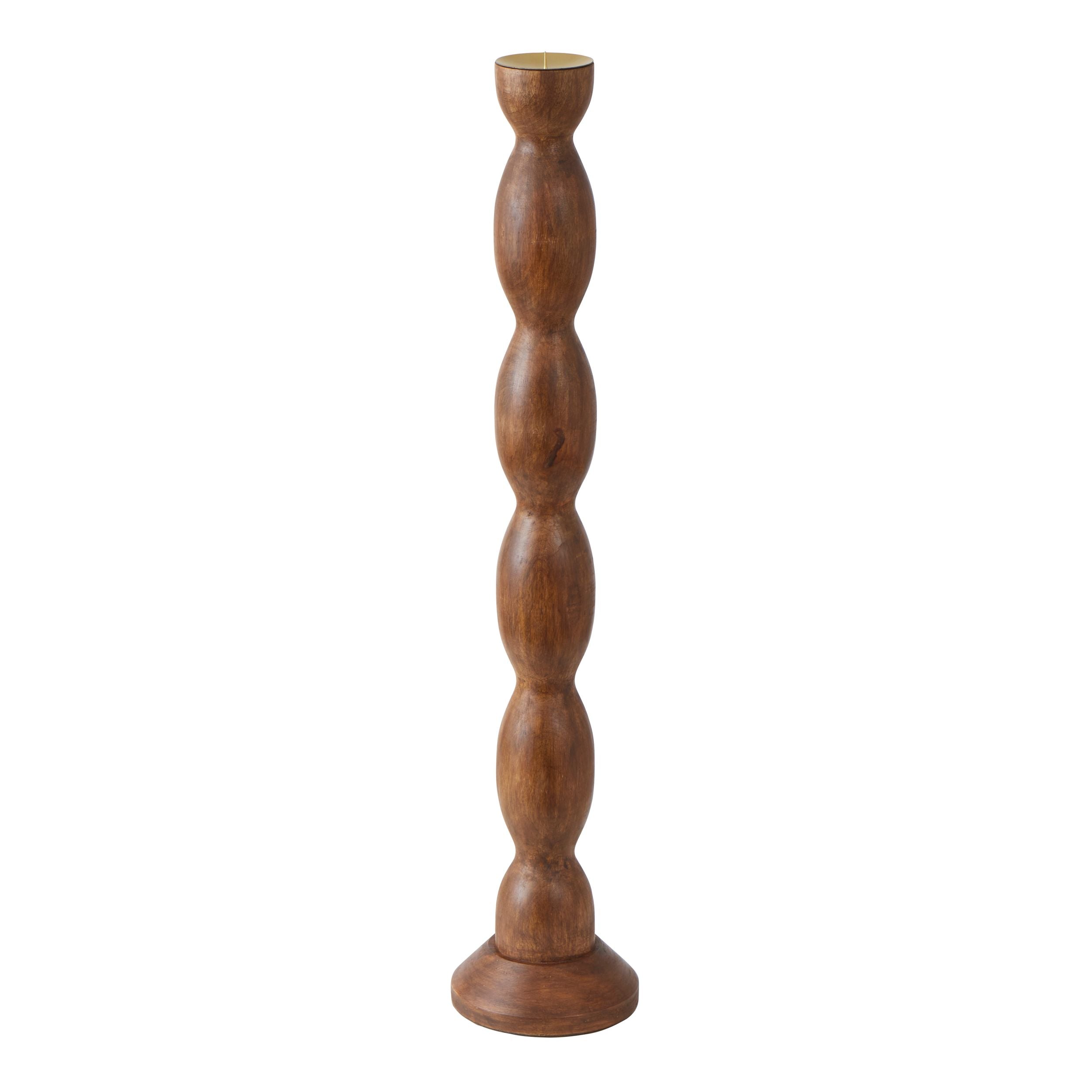 Coast To Coast Curva Wood Floor Candleholder 20x102cm