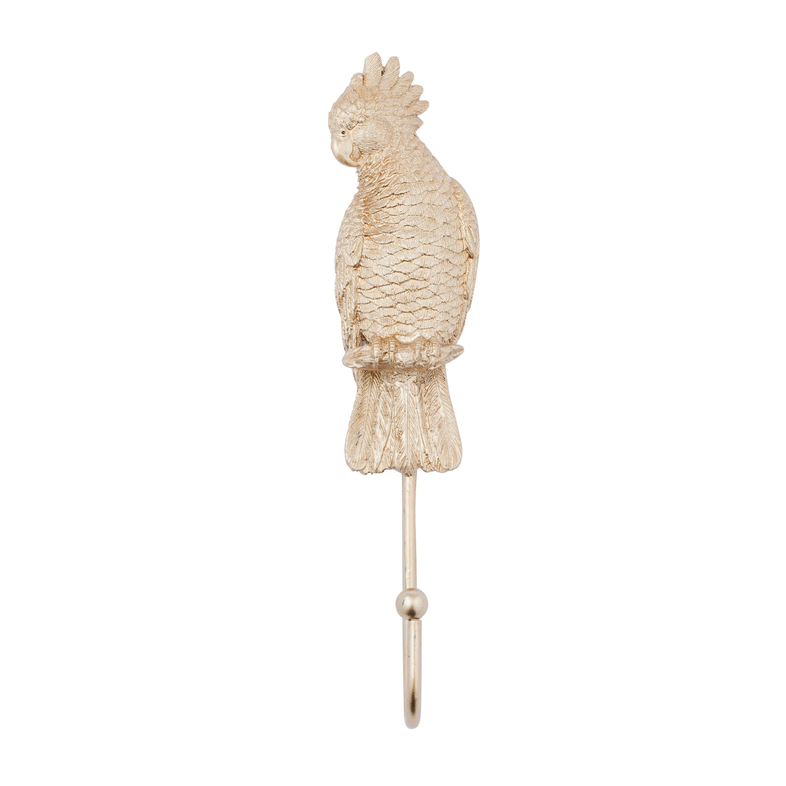 Coast To Coast Polly Parrot Resin Wall Hook Gold