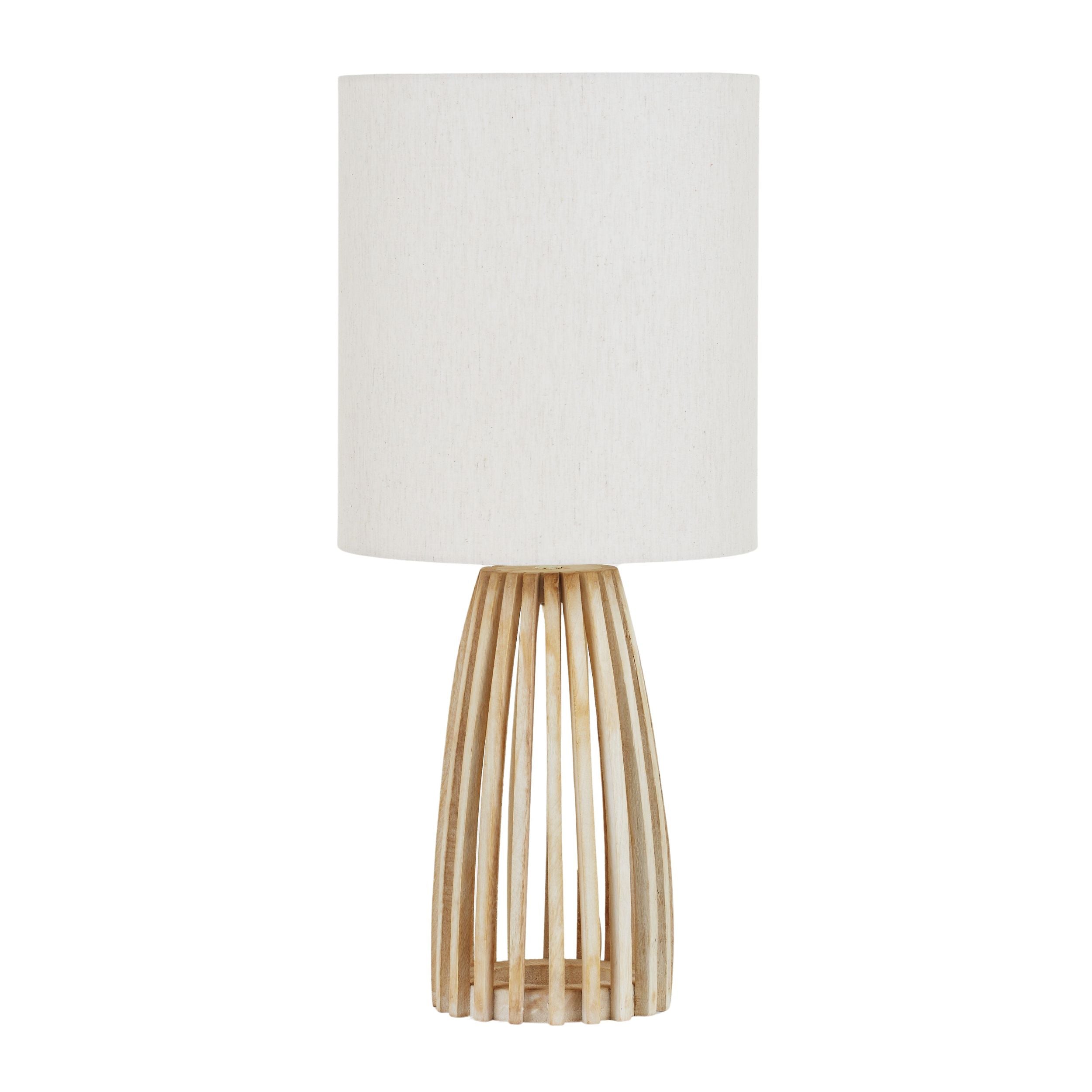 Coast To Coast Lido Wood Table Lamp White Wsh/Natural