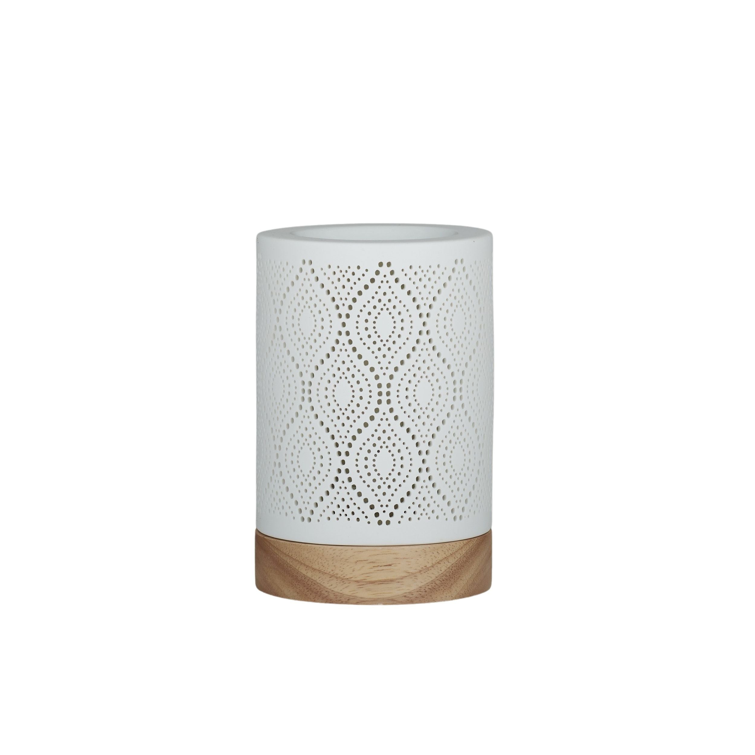 Elemental Aria Porcelain/Wood Oil Lamp White