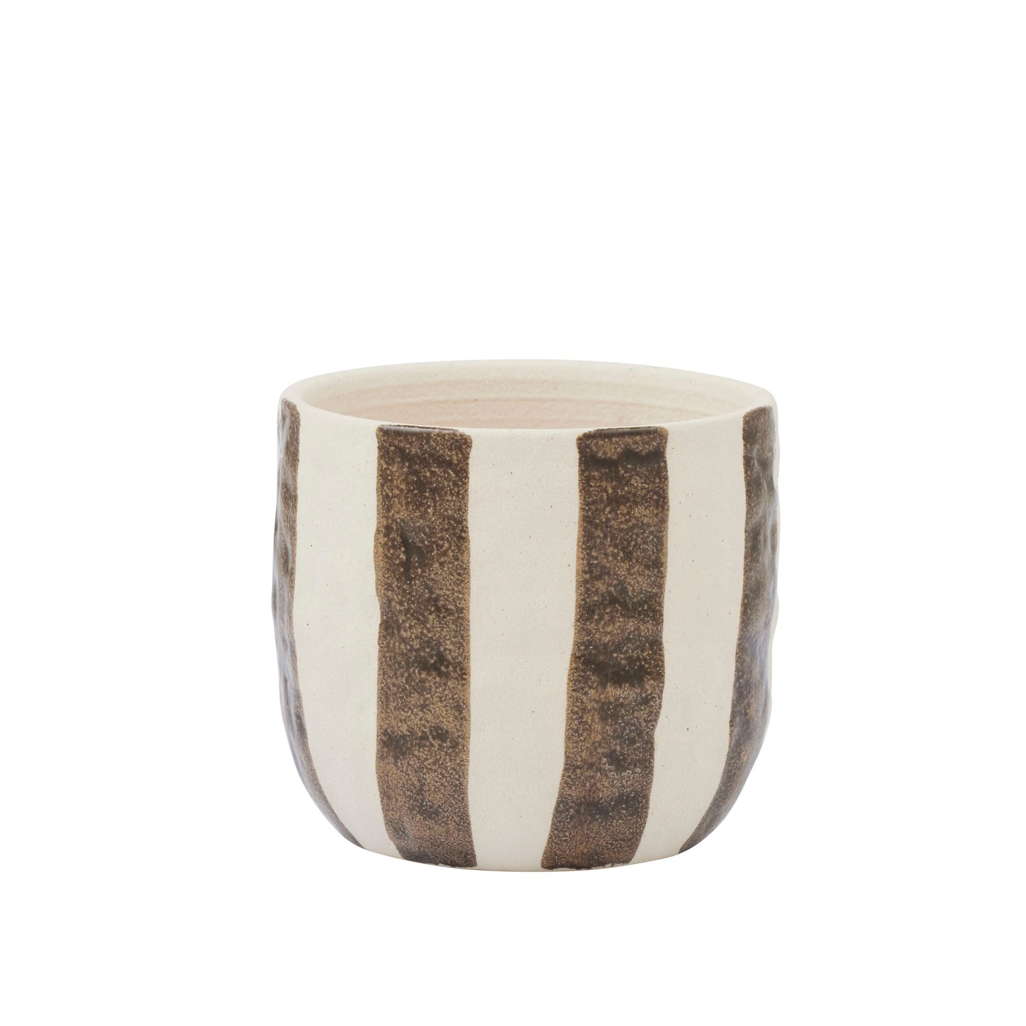 Coast To Coast Rayas Ceramic Pot 11.5x10.5cm Cocoa