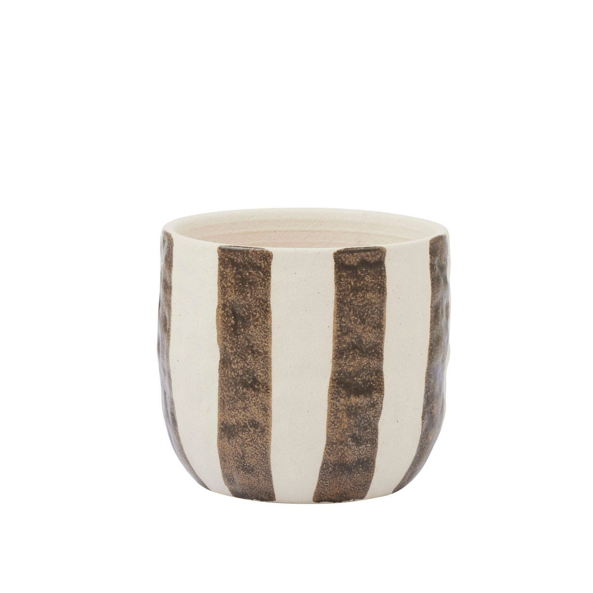 Coast To Coast Rayas Ceramic Pot 11.5x10.5cm Cocoa