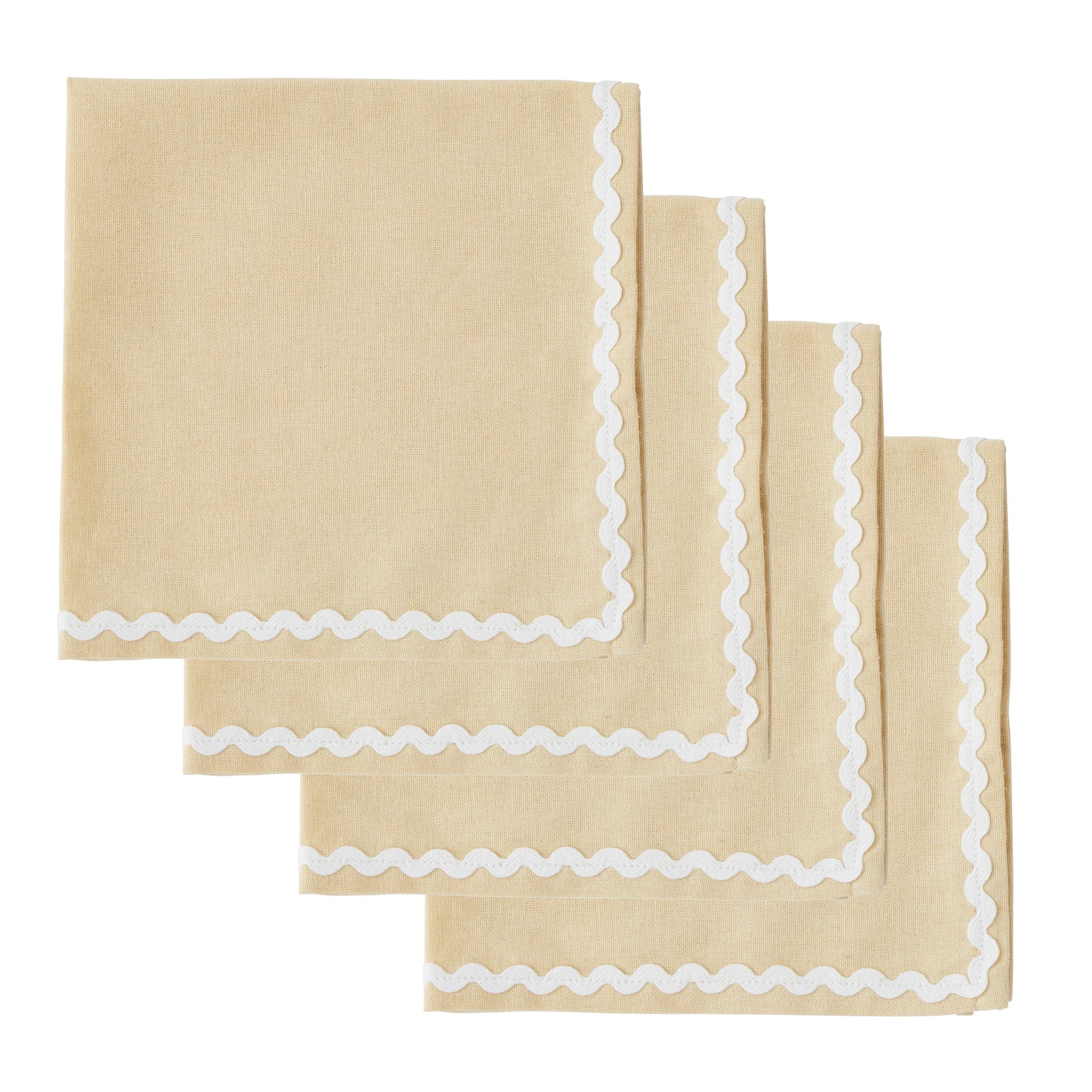Assemble Orla Set of 4 Cotton Napkins Butter/Ivor