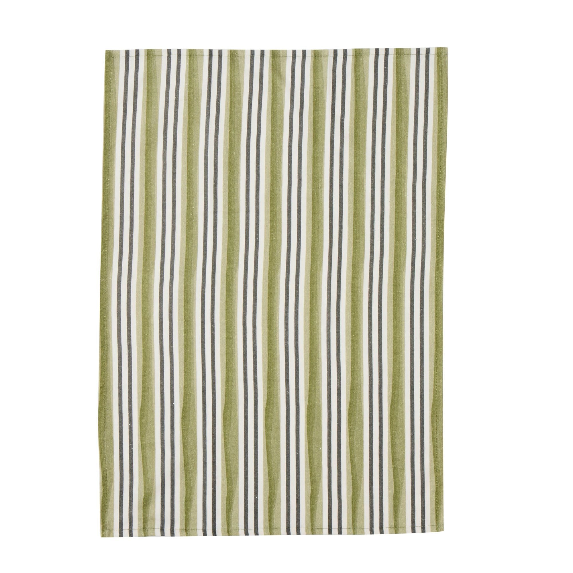Assemble Oliva Set of 2 Cotton Tea Towels Black/Green