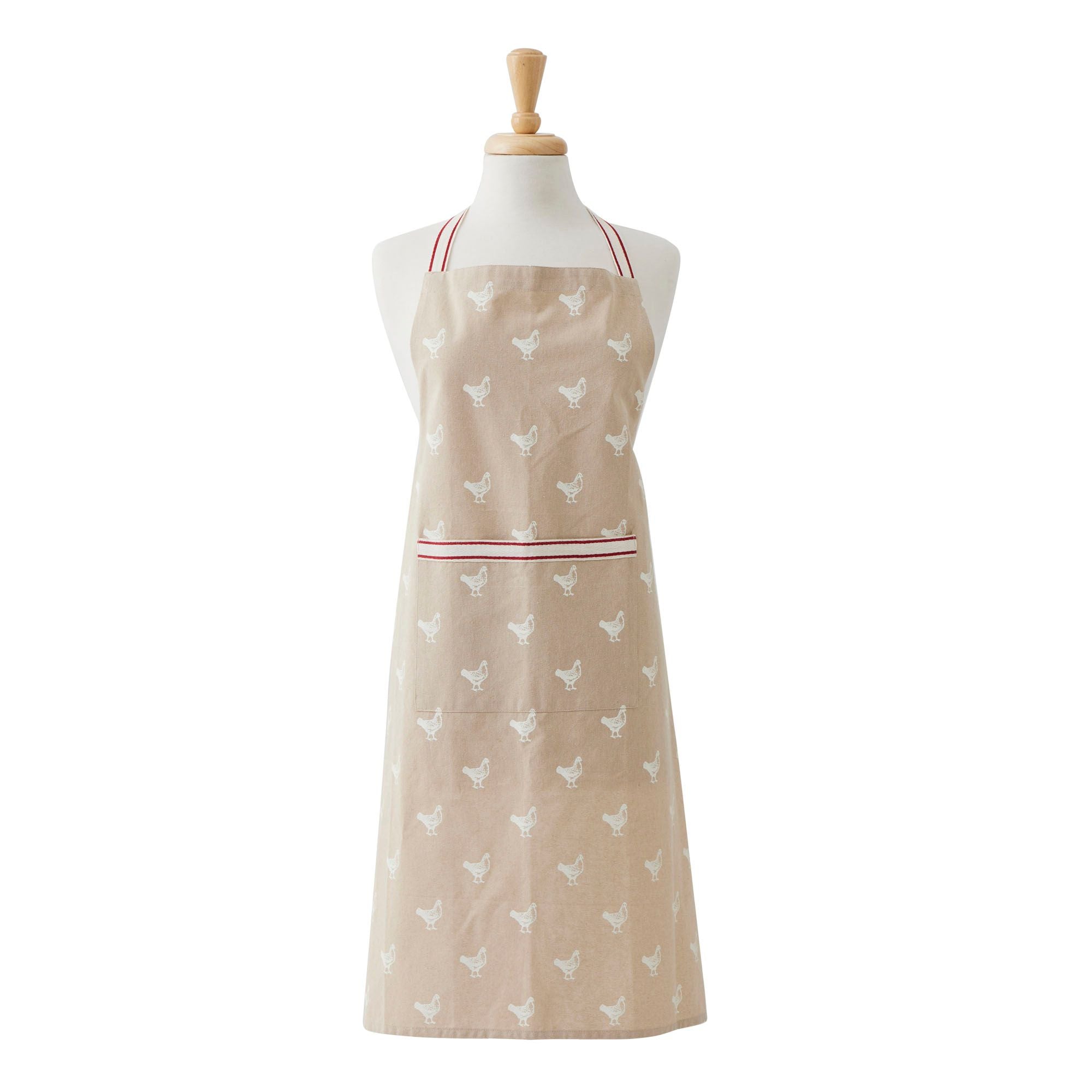 Assemble Hilda Cotton Apron Natural/Red