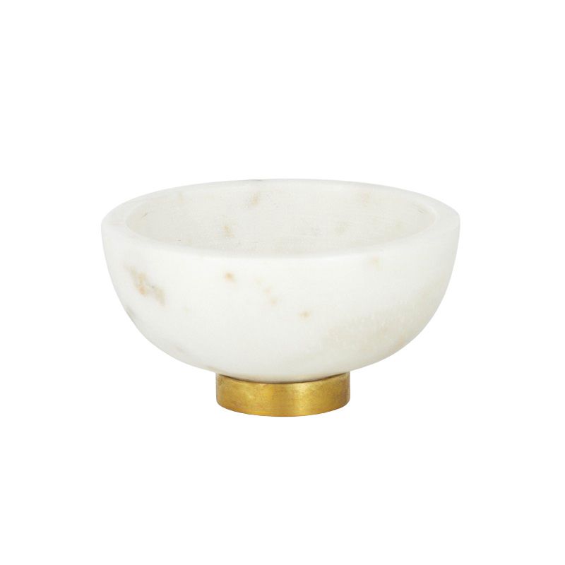 Assemble Mina Marble/Metal Pinch Bowl White