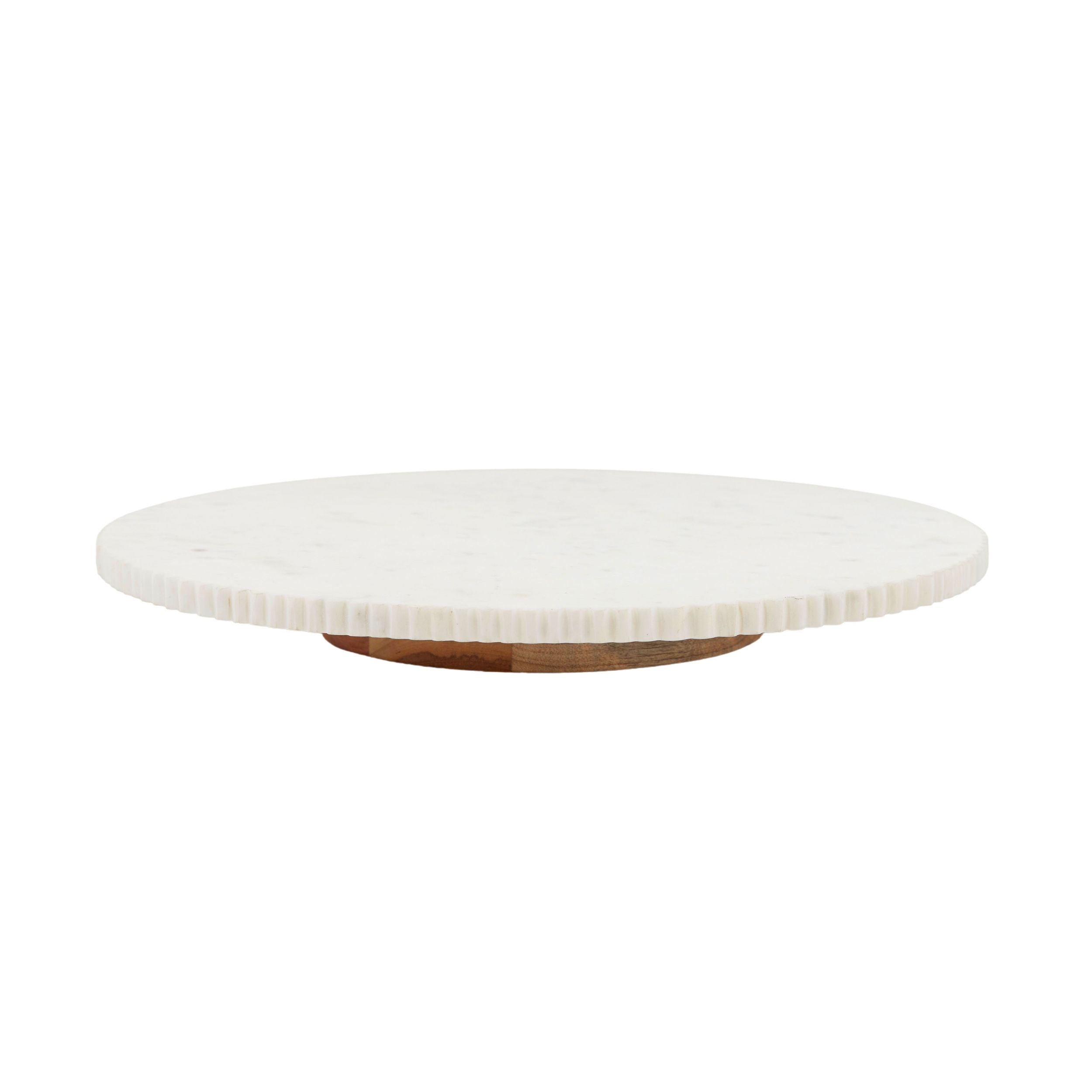 Assemble Mara Marble Lazy Susan White