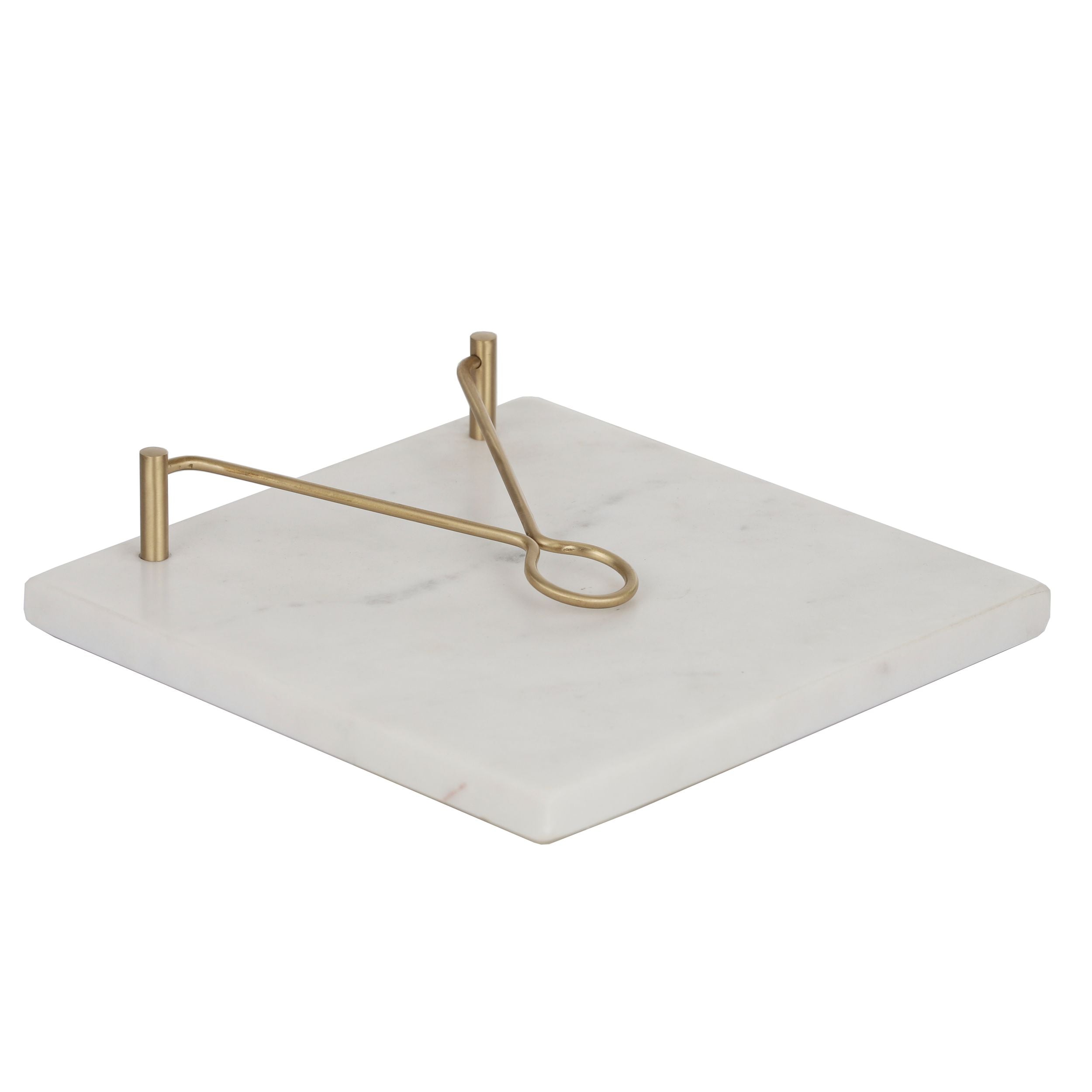 Assemble Mira Marble/Brass Napkin Holder White