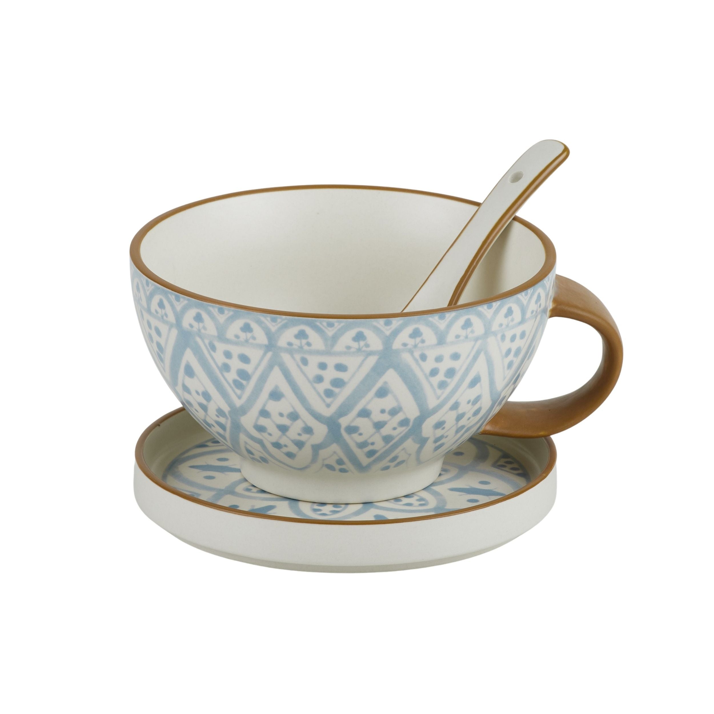 Assemble Aleah 3pc Ceramic Soup Set Blue