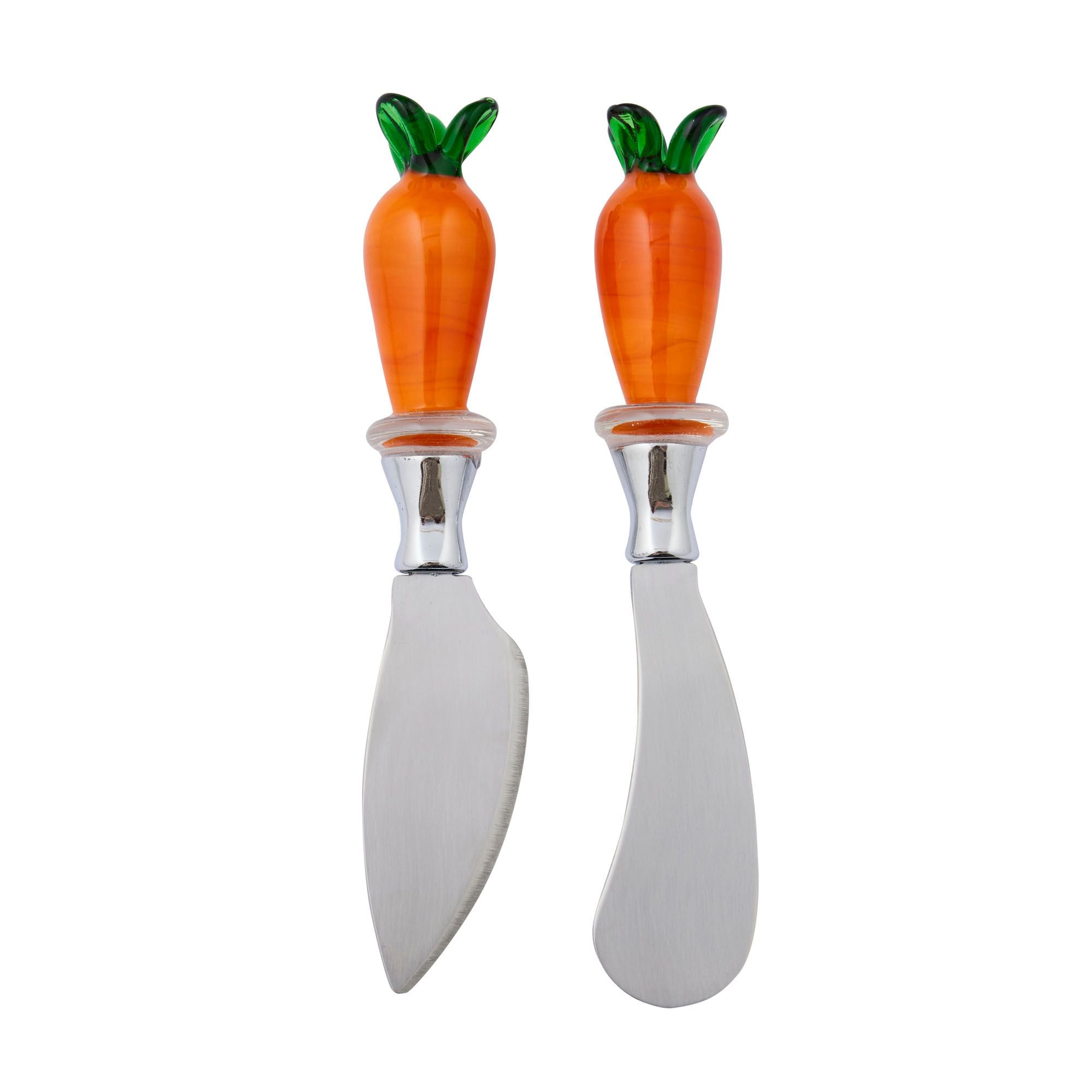 Assemble Veggie Set of 2 Glass/Metal Cheese Knife