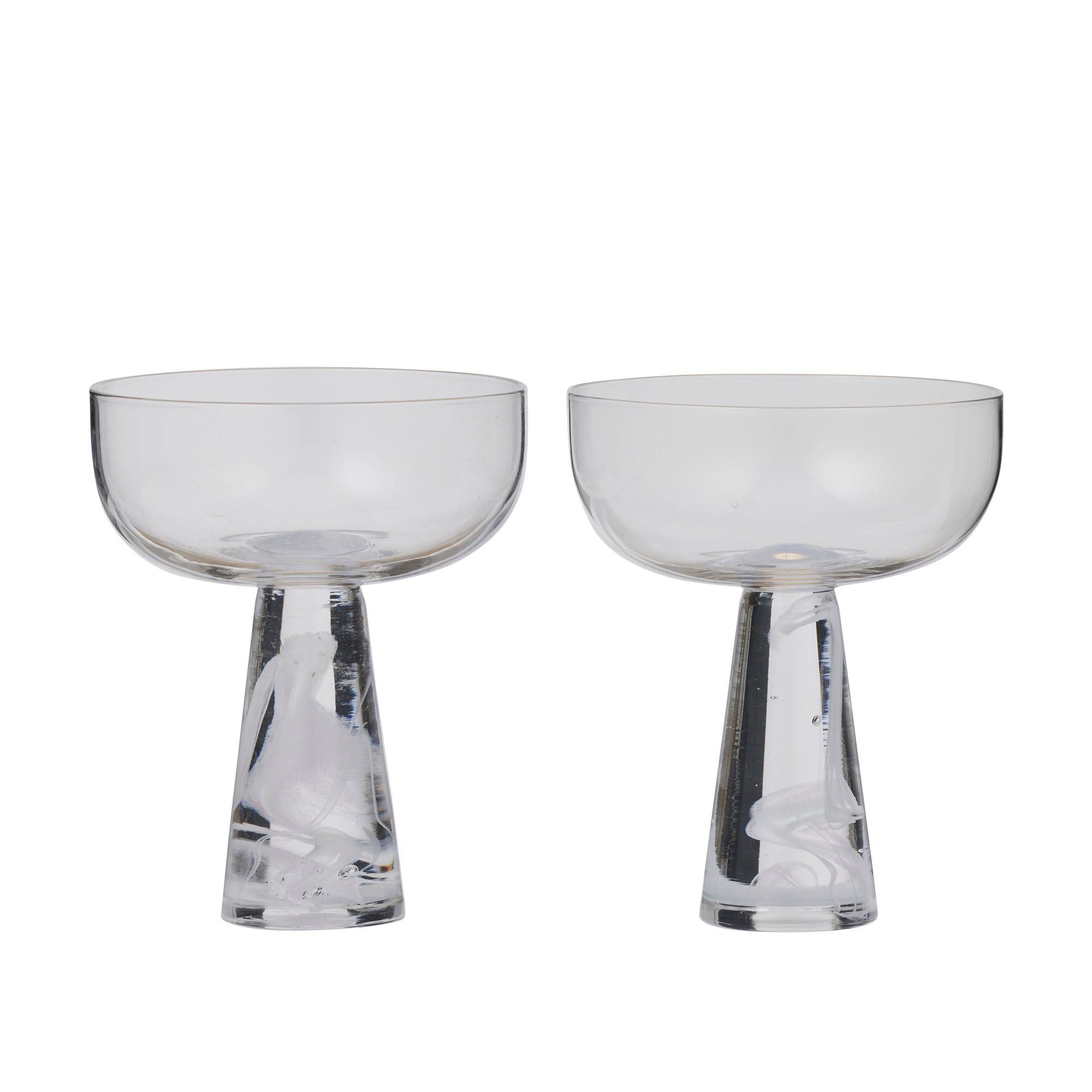 Assemble Boda Set of 2 Coupe Glass White