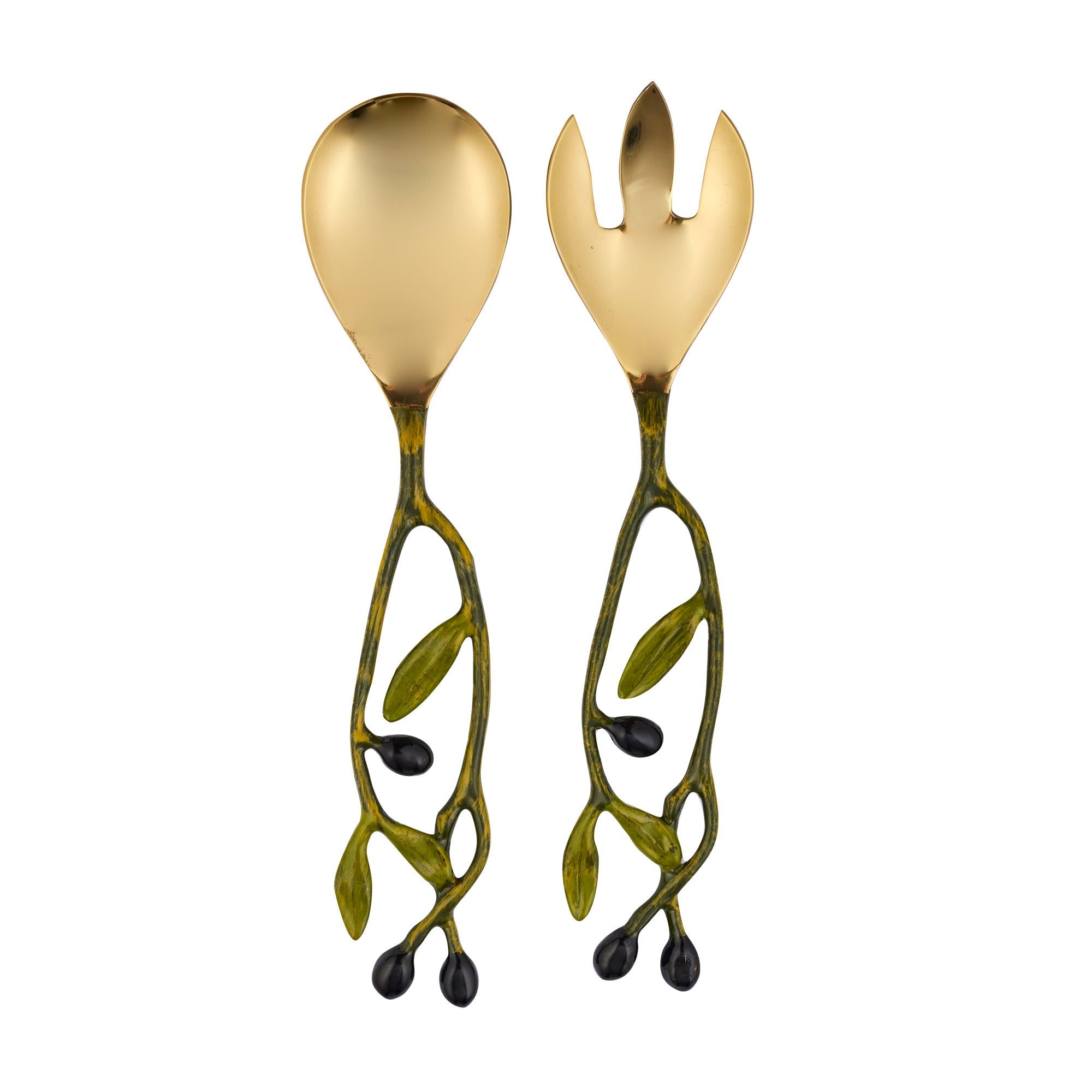 Assemble Oamra Stainless Steel/Brass Salad Servers