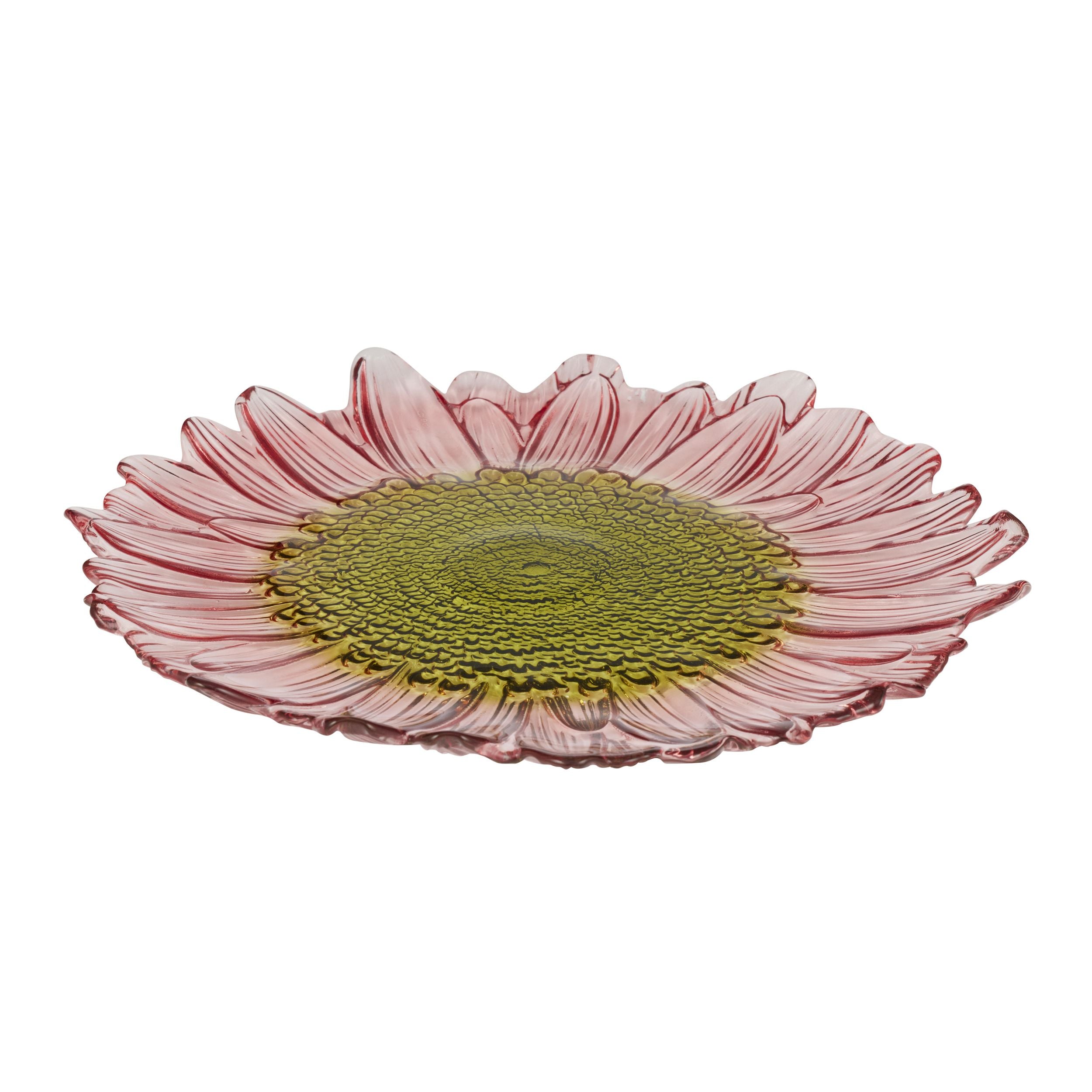 Coast To Coast Phoebe Glass Plate Pink/Olive