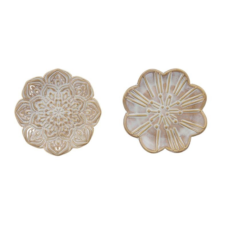 Coast To Coast Indira Trinket Plate Natural - 2 Assorted