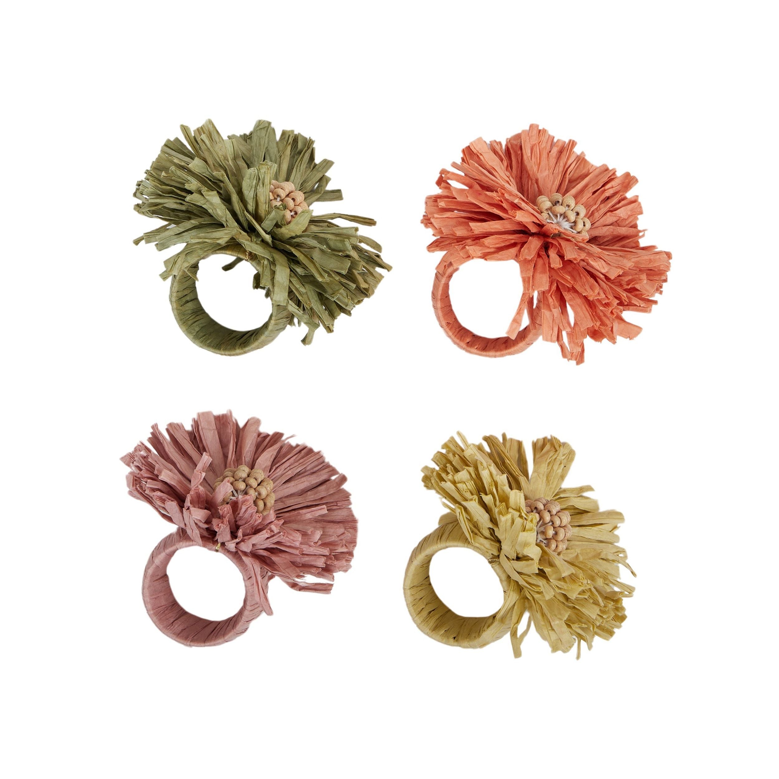 Assemble Flora Raffia Napkin Rings Multi