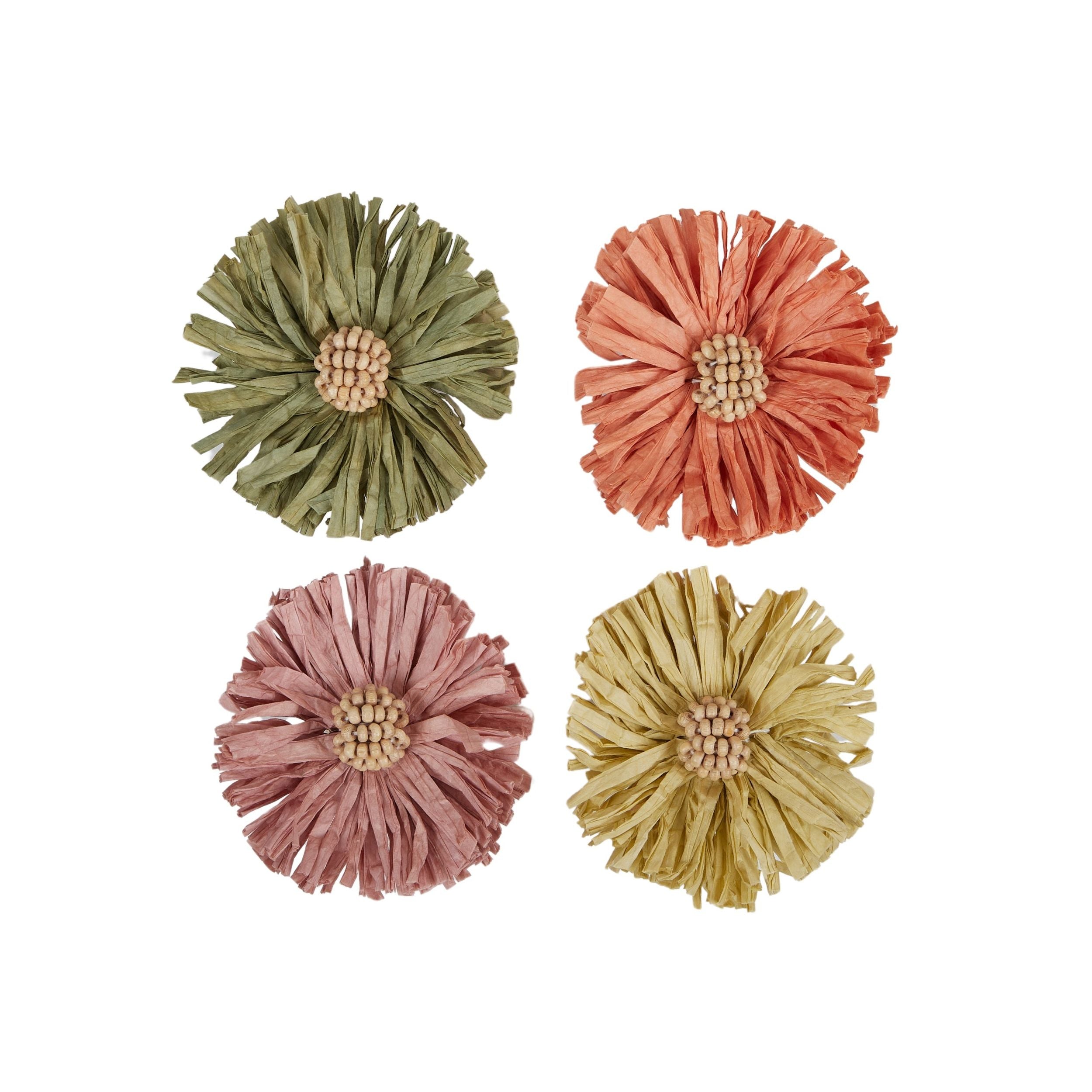Assemble Flora Raffia Napkin Rings Multi