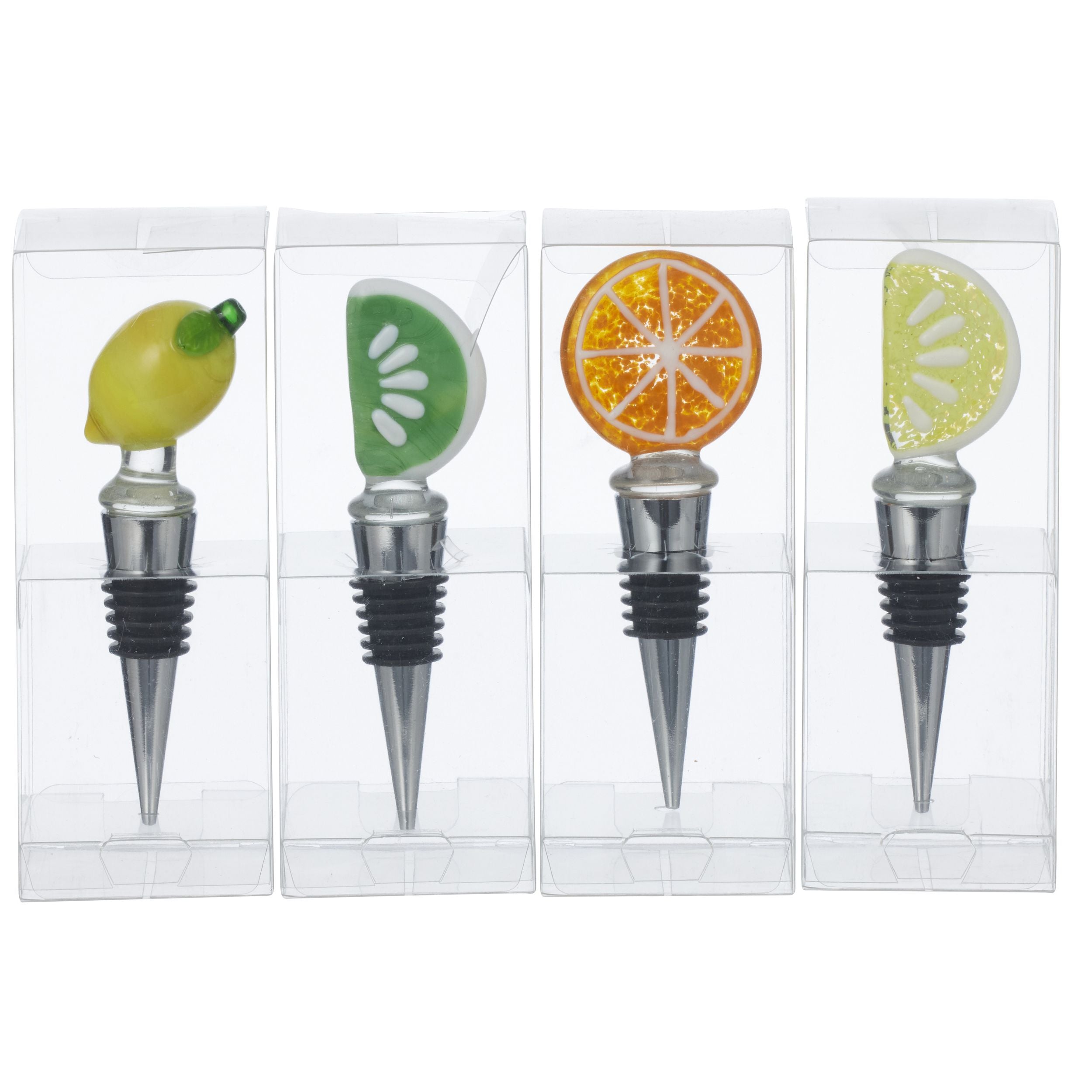 Assemble Citrus Glass Bottle Stoppers 4 Assorted