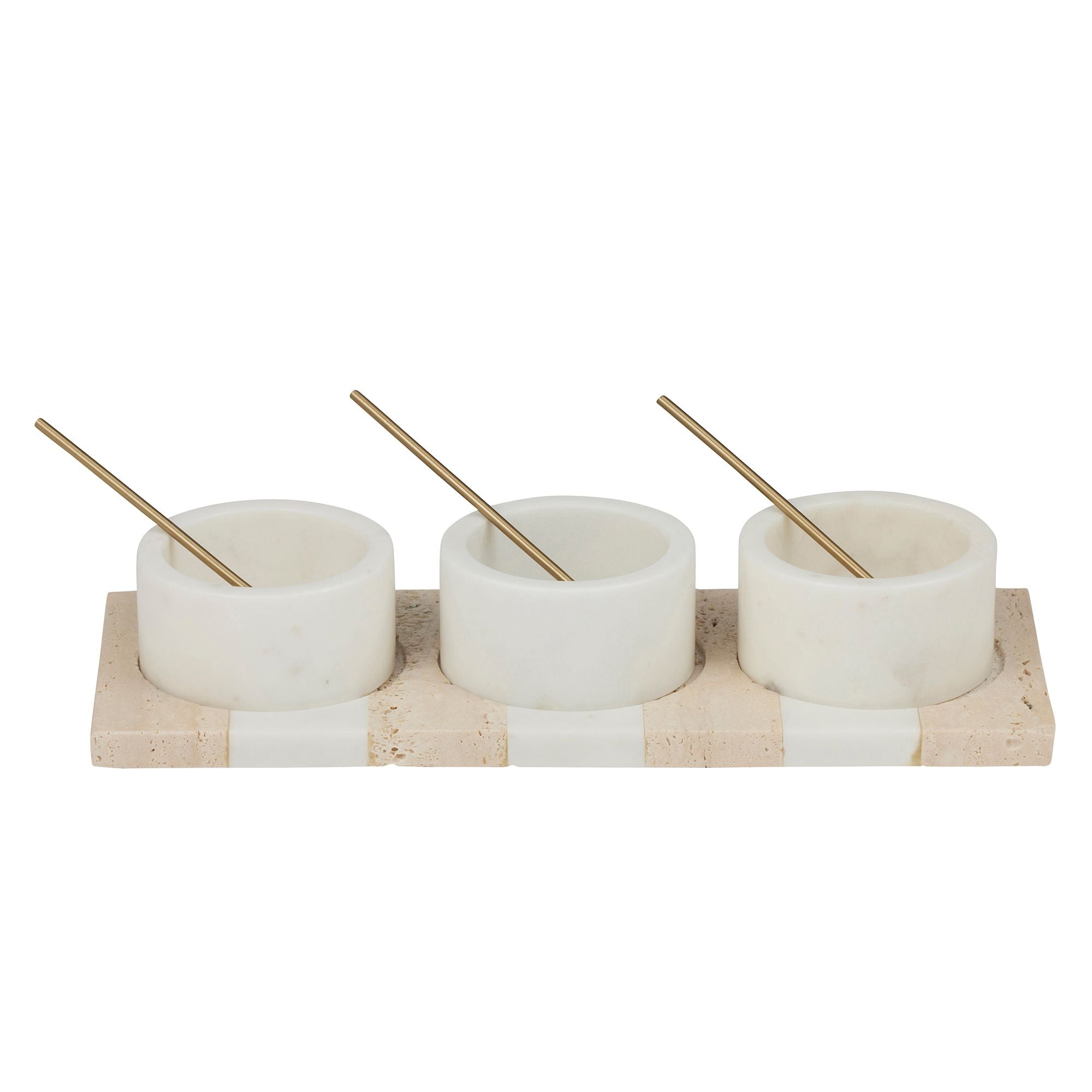 Assemble Tia Set of 3 Marble Bowls with Tray