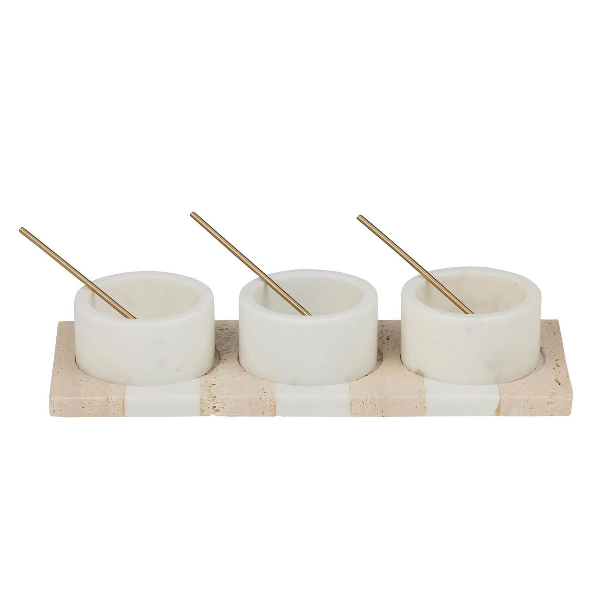Assemble Tia Set of 3 Marble Bowls with Tray