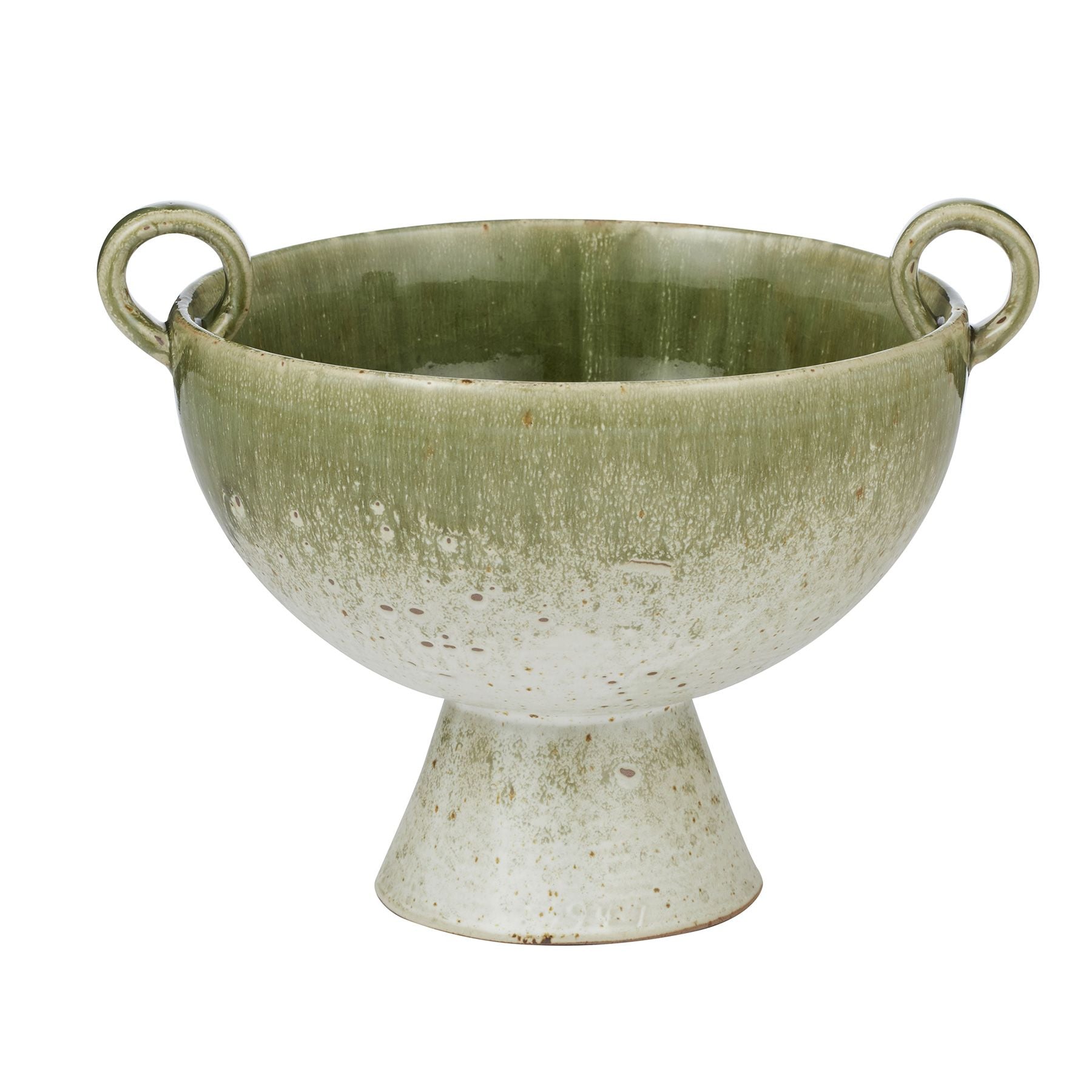 Assemble Urna Ceramic Footed Bowl Olive