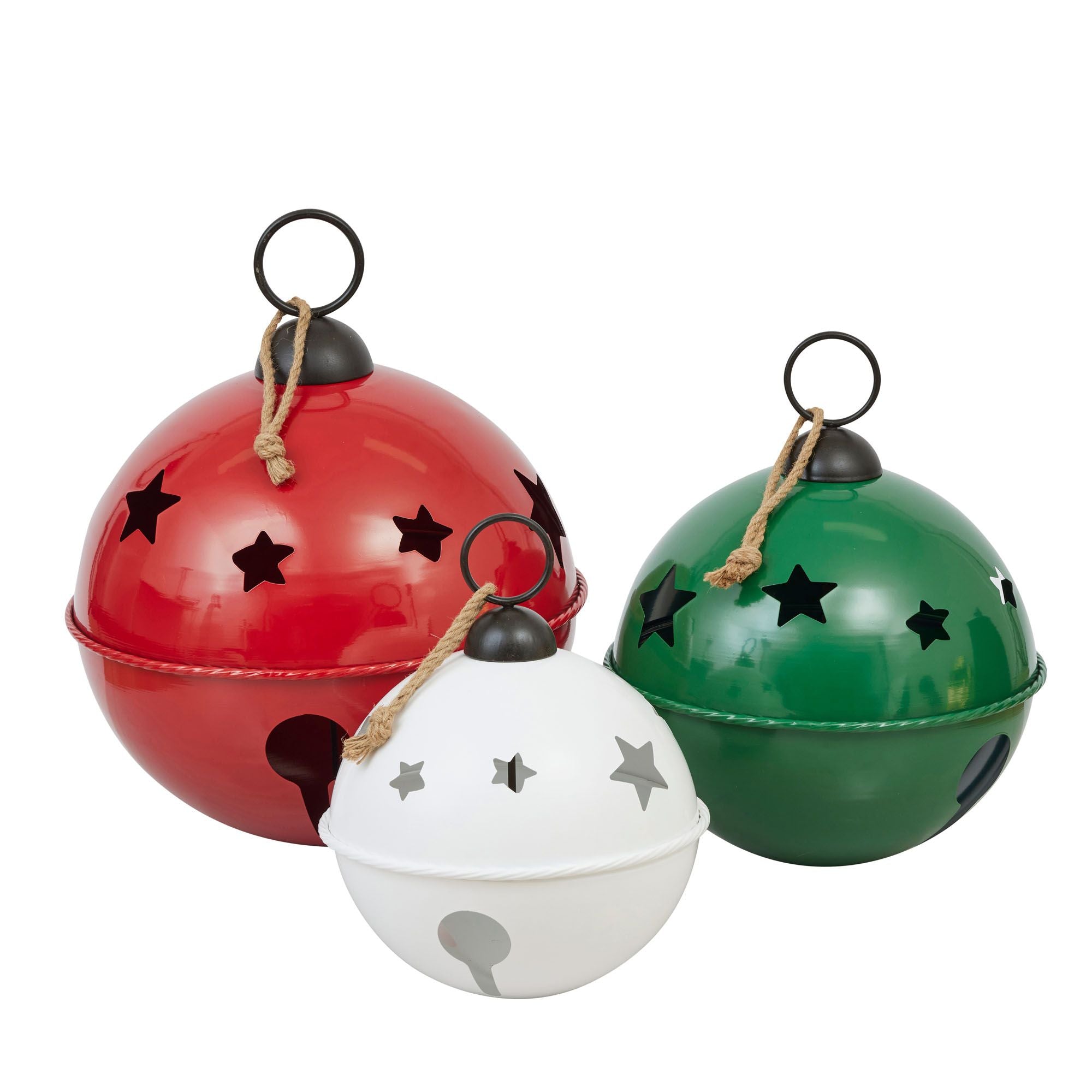 Gala Jumbo Christmas Bell Set of 3 - Red/White/Green