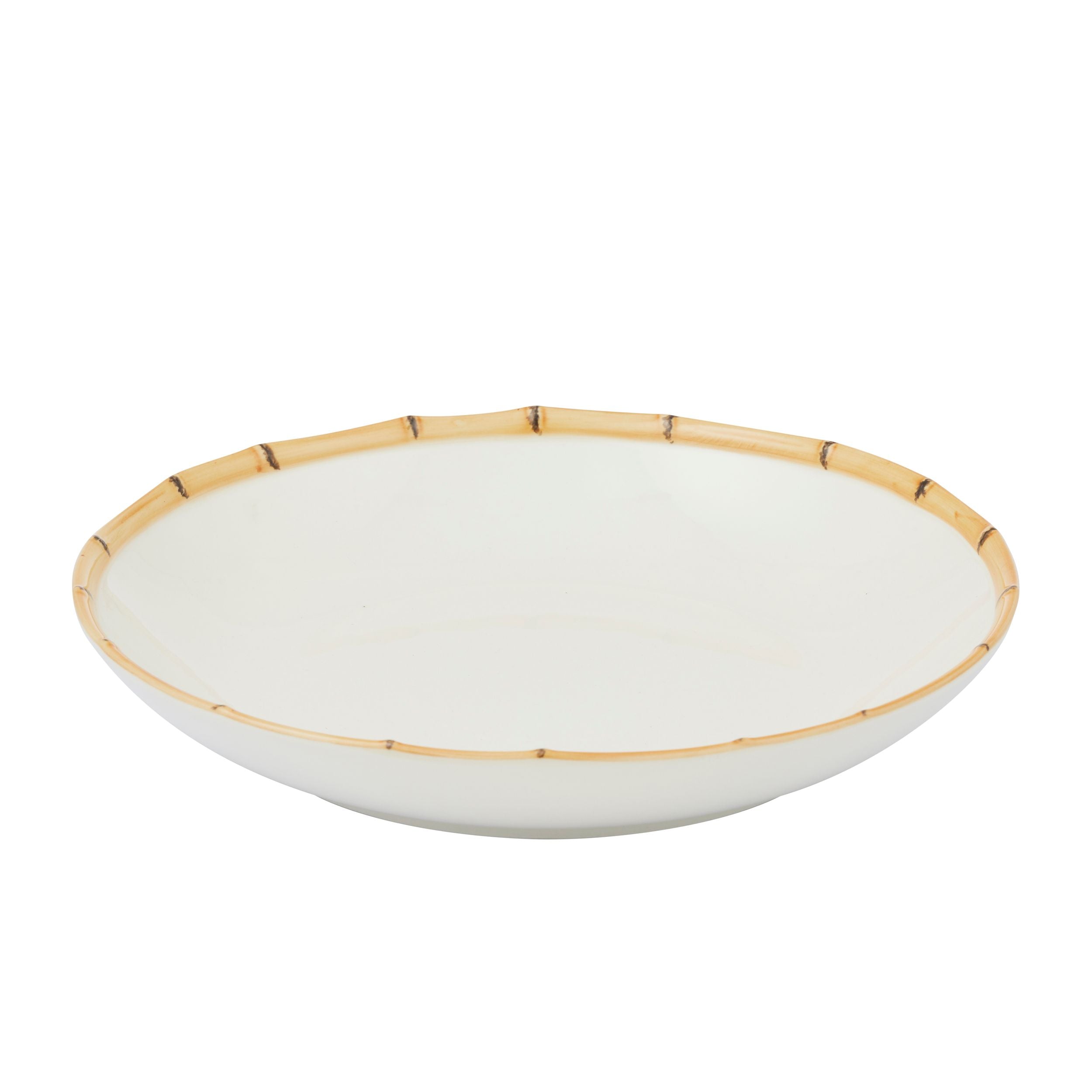 Assemble Bamboo Ceramic Bowl 31x5.5cm White/Natural