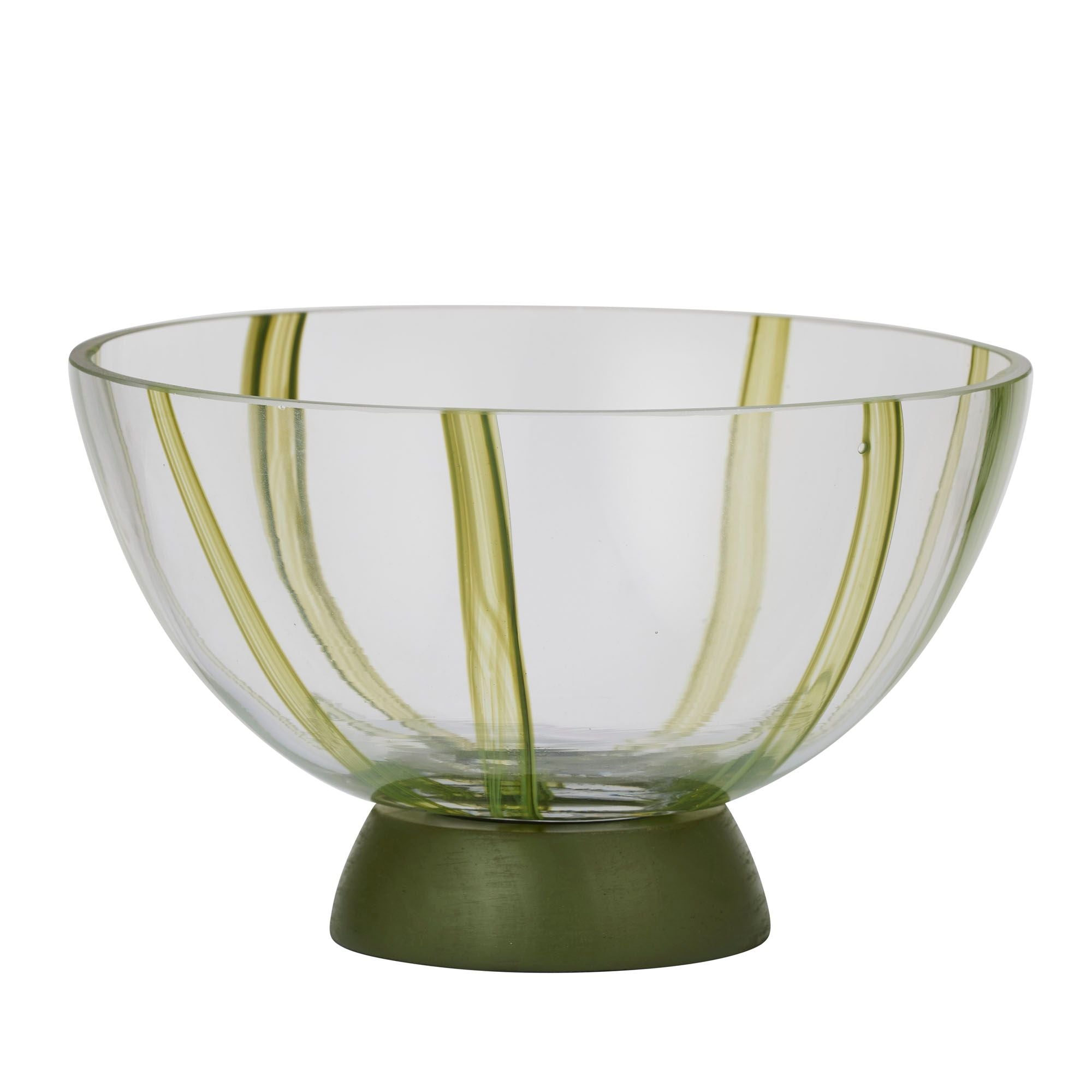 Assemble Raya Glass/Wood Footed Bowl