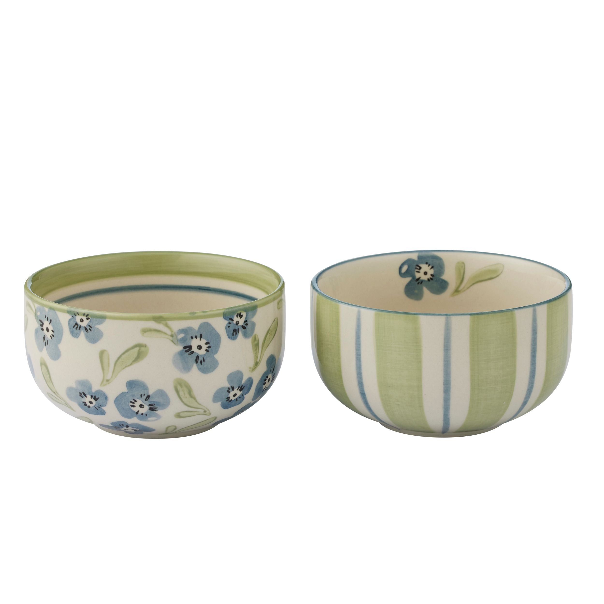 Assemble Olga Ceramic Bowl Blue/Olive 2 Assorted
