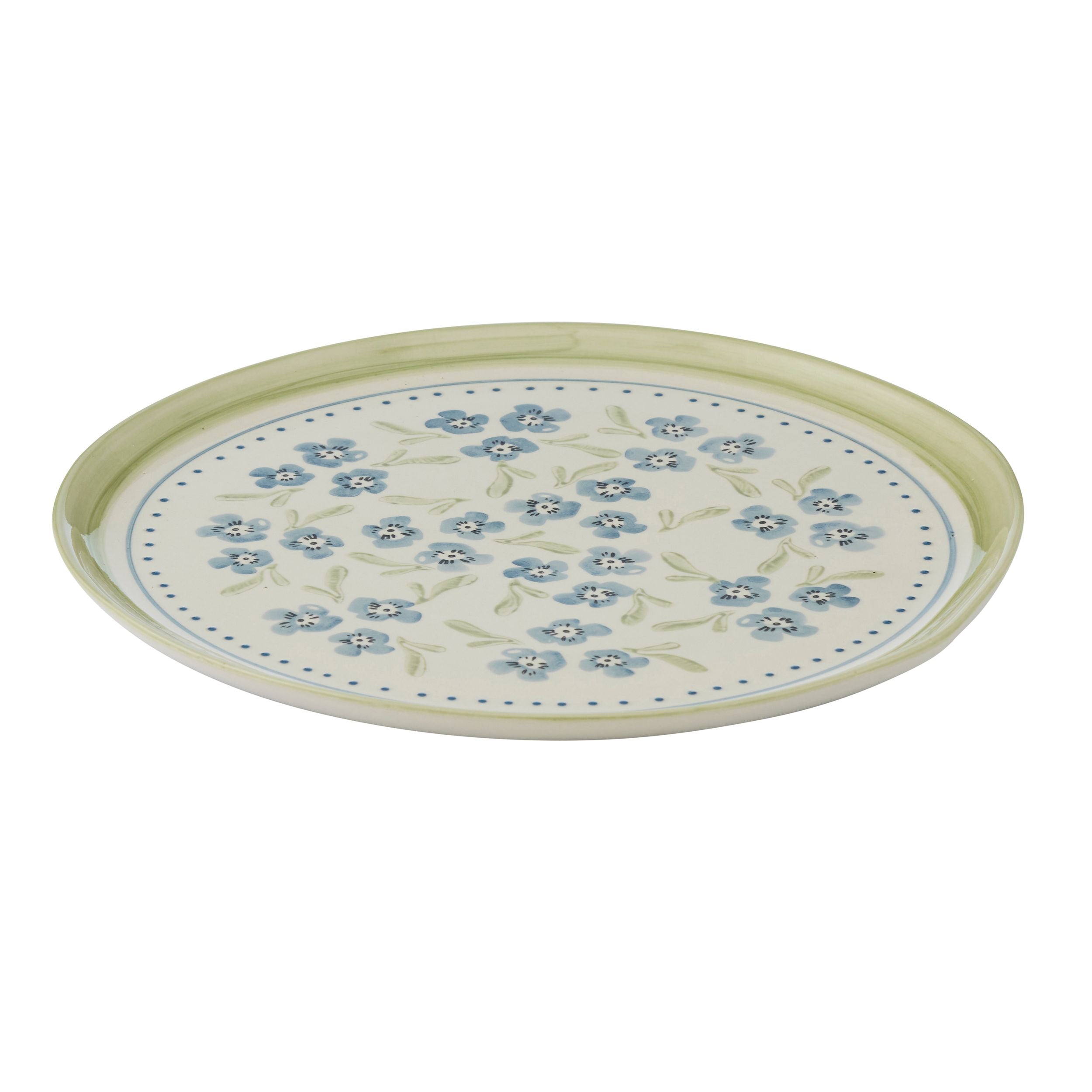 Assemble Olga Ceramic Round Platter Blue/Olive