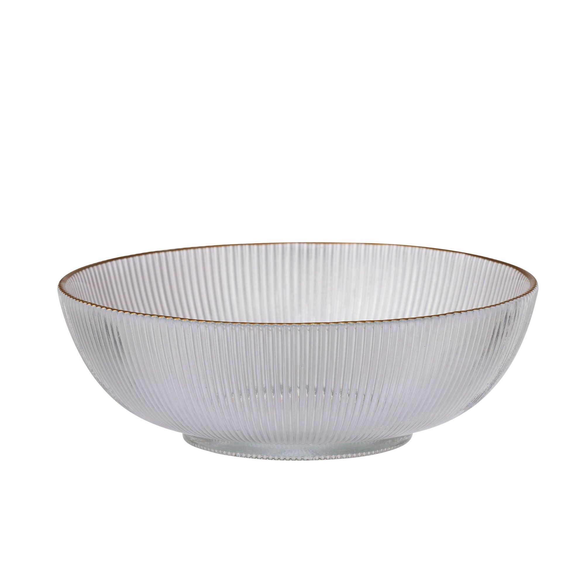 Assemble Grace Glass Rib Bowl 18x6cm Clear/Gold