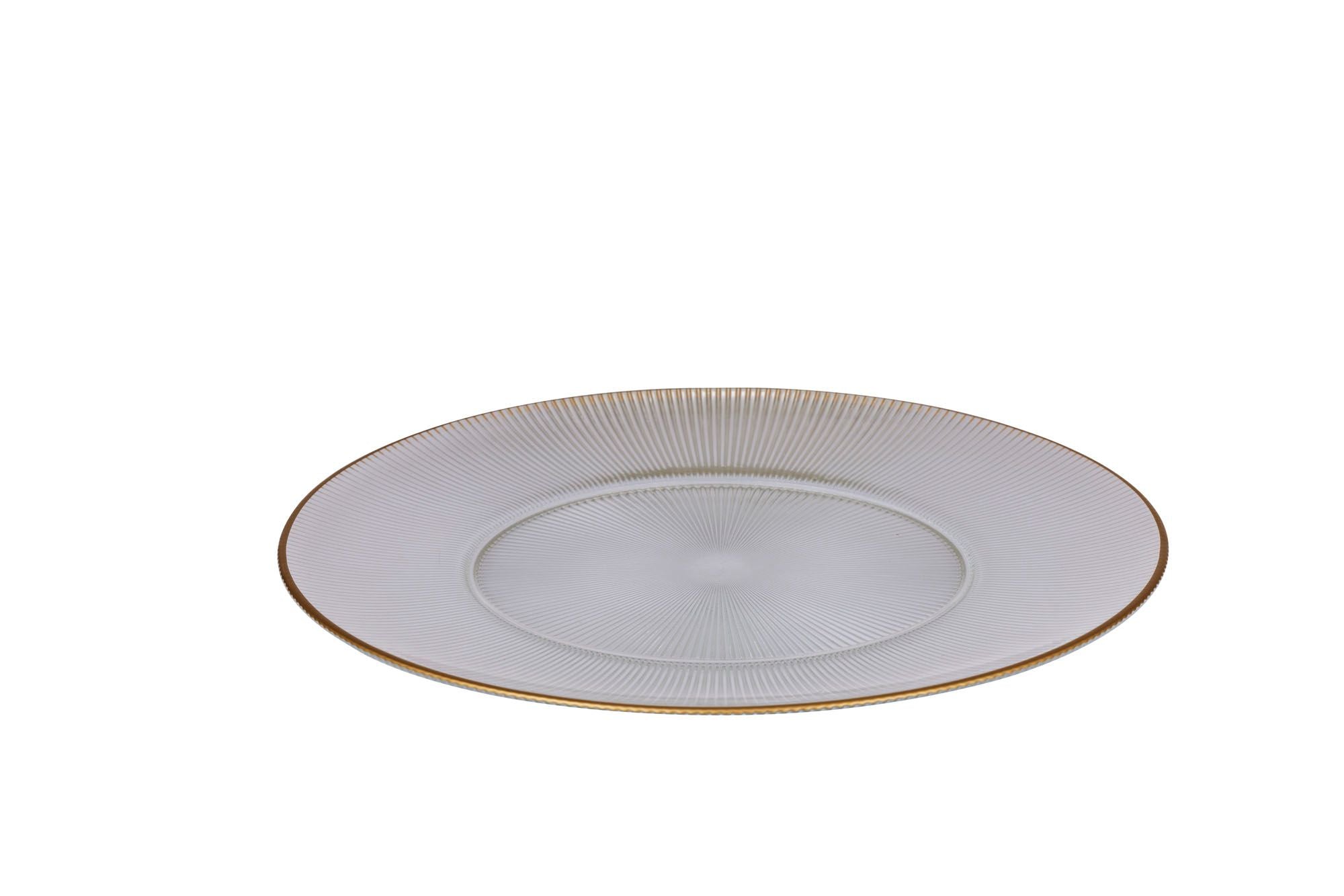 Assemble Grace Glass Rib Platter Clear/Gold