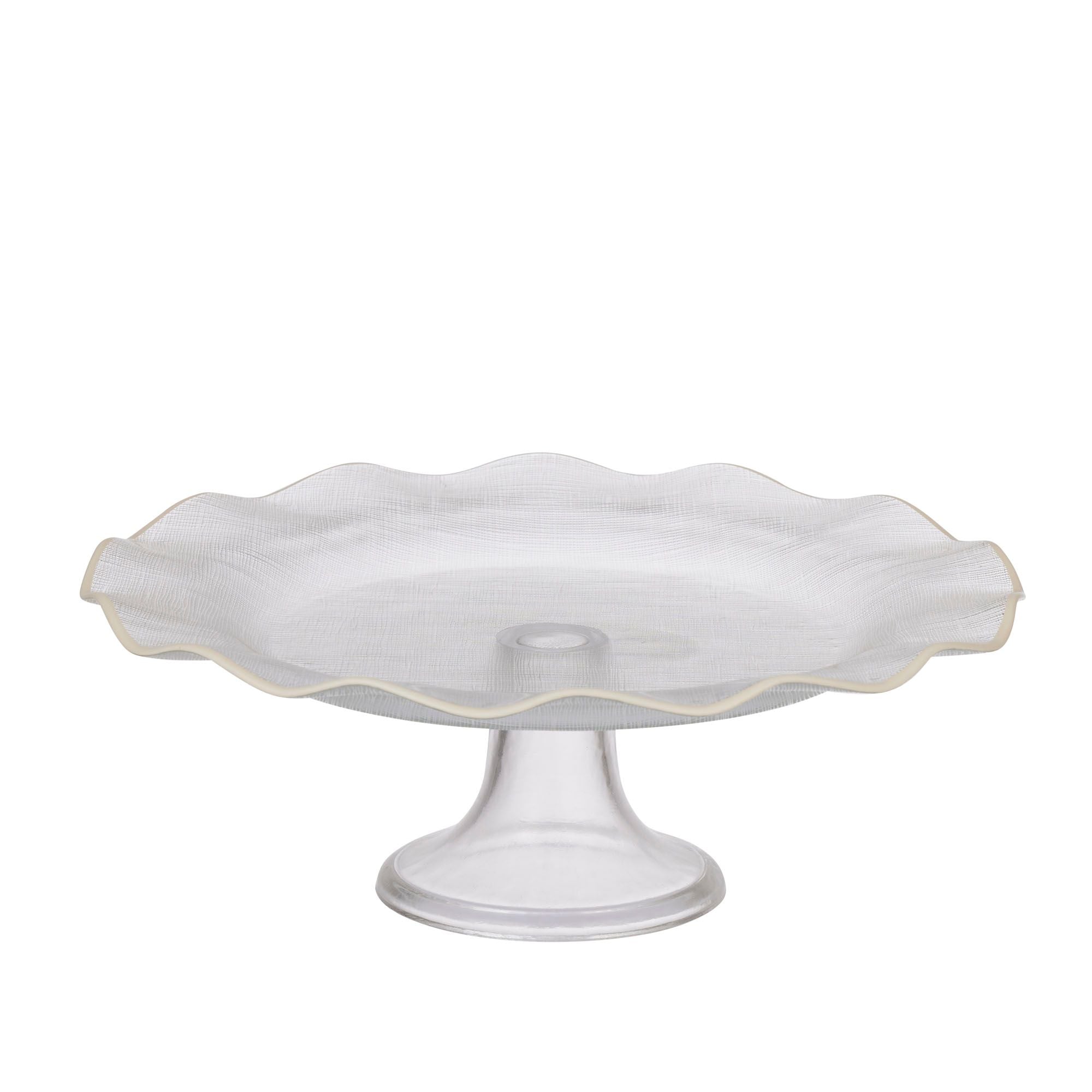 Coast To Coast Raquel Glass Footed Plate Clr/Iv
