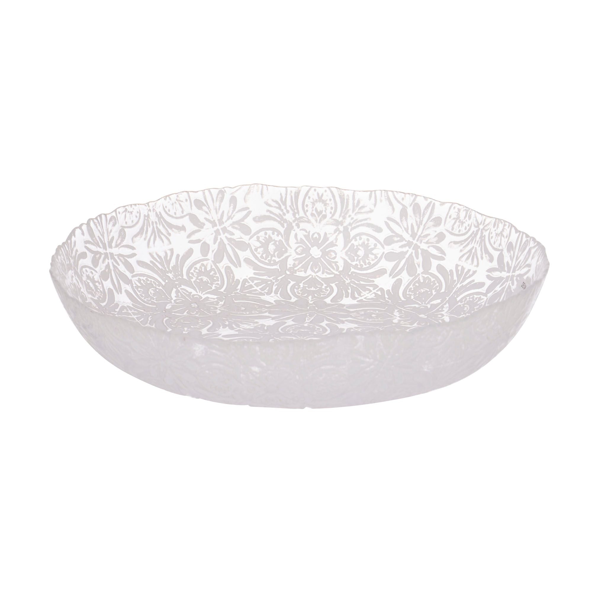 Coast To Coast Aveiro Glass Bowl Clear/White
