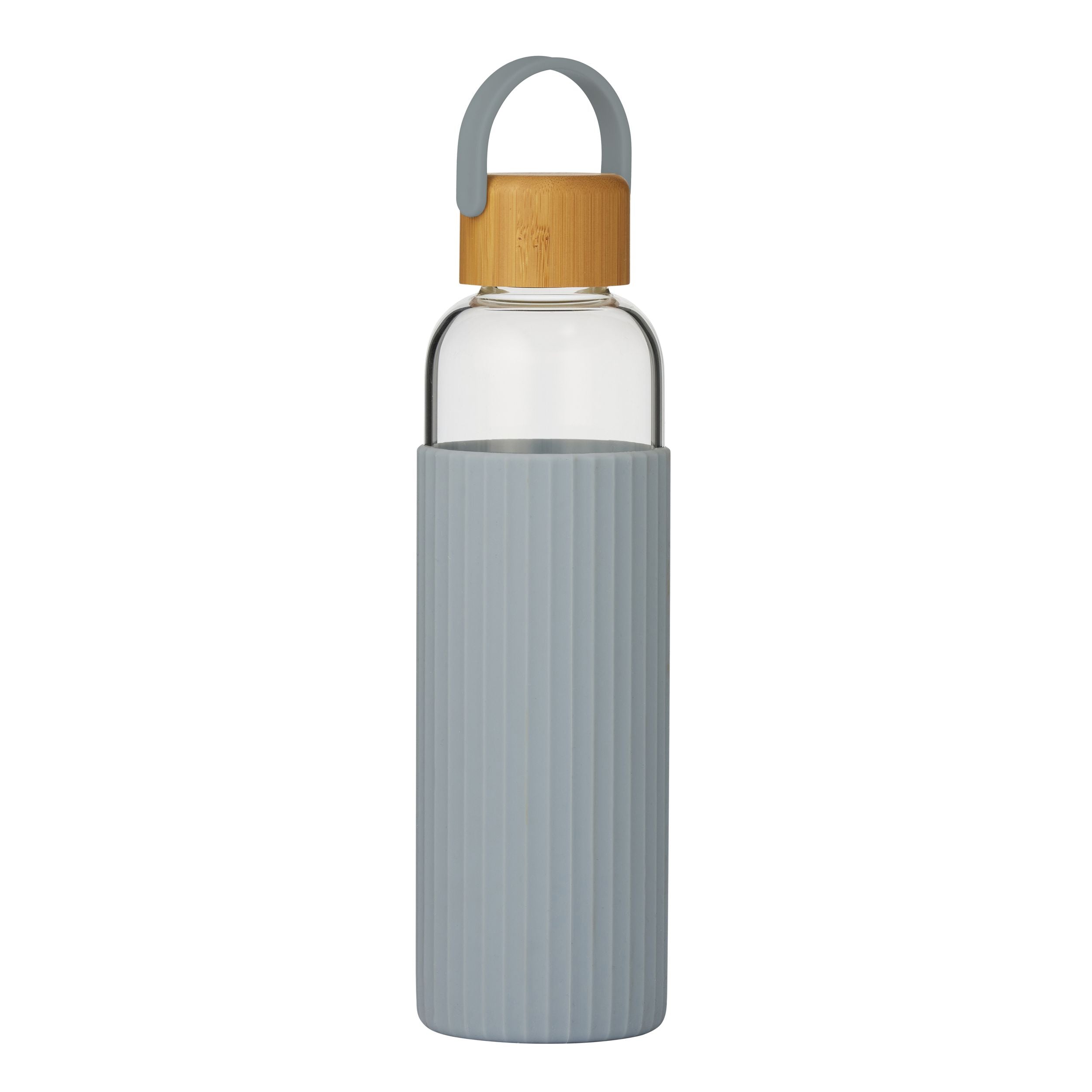Assemble Costa Glass/Silicone Bottle 600ml Denim