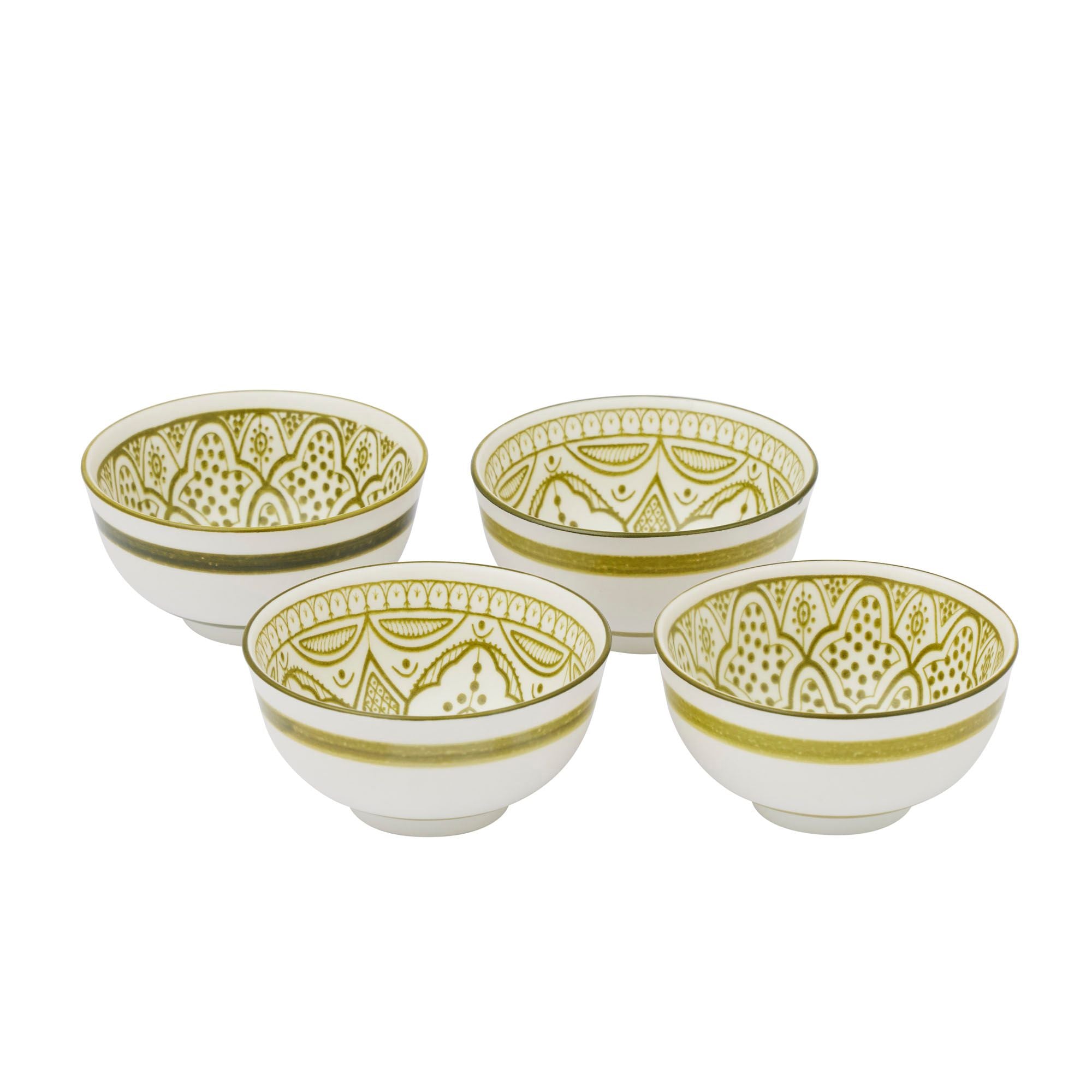 Assemble Ava Set of 4 Ceramic Bowl 9.5x5cm Olive
