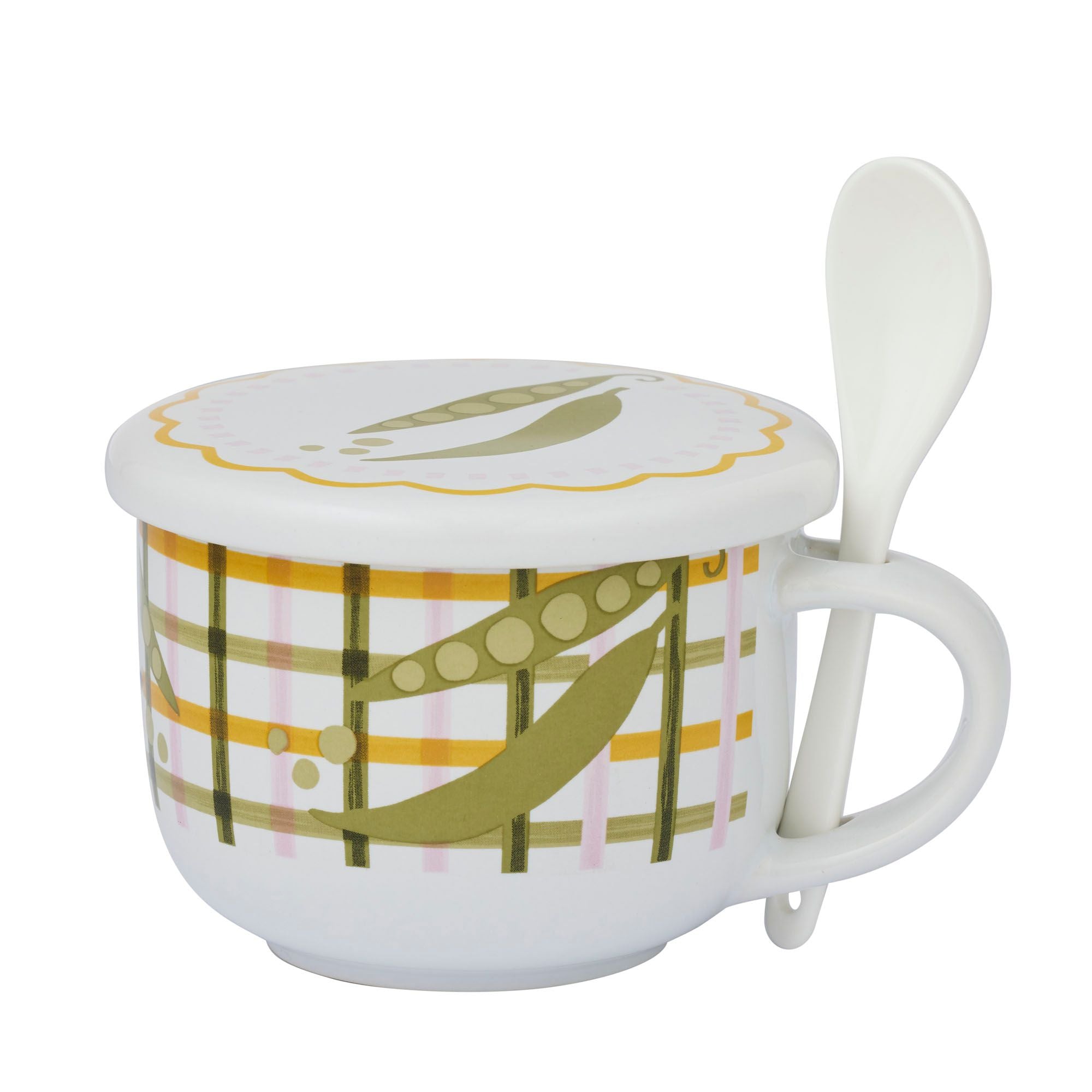 Assemble Pea 3pc Ceramic Soup Mug Set Green