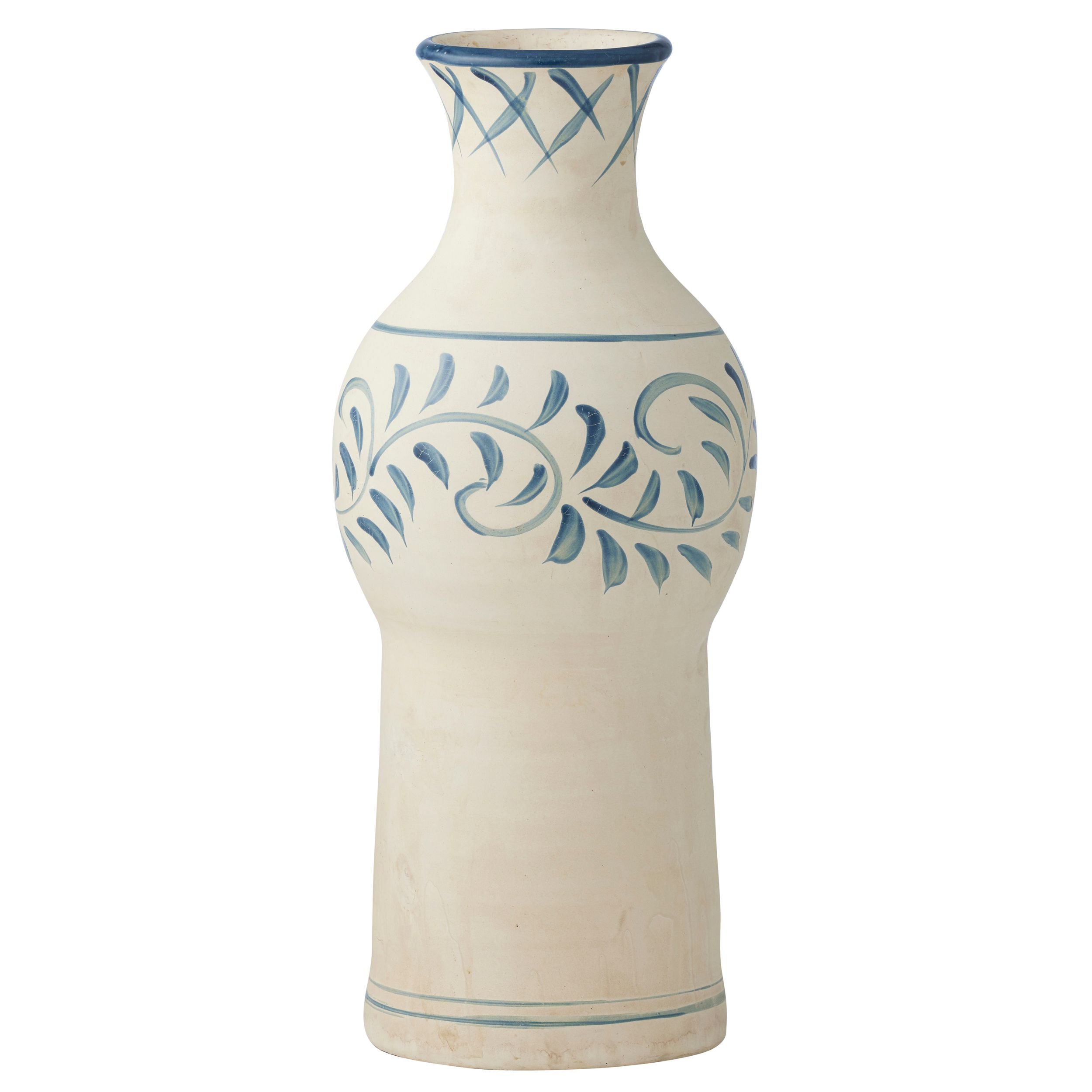 Coast To Coast Omeo Ceramic Vase 16.5x40cm Ivory/Steel