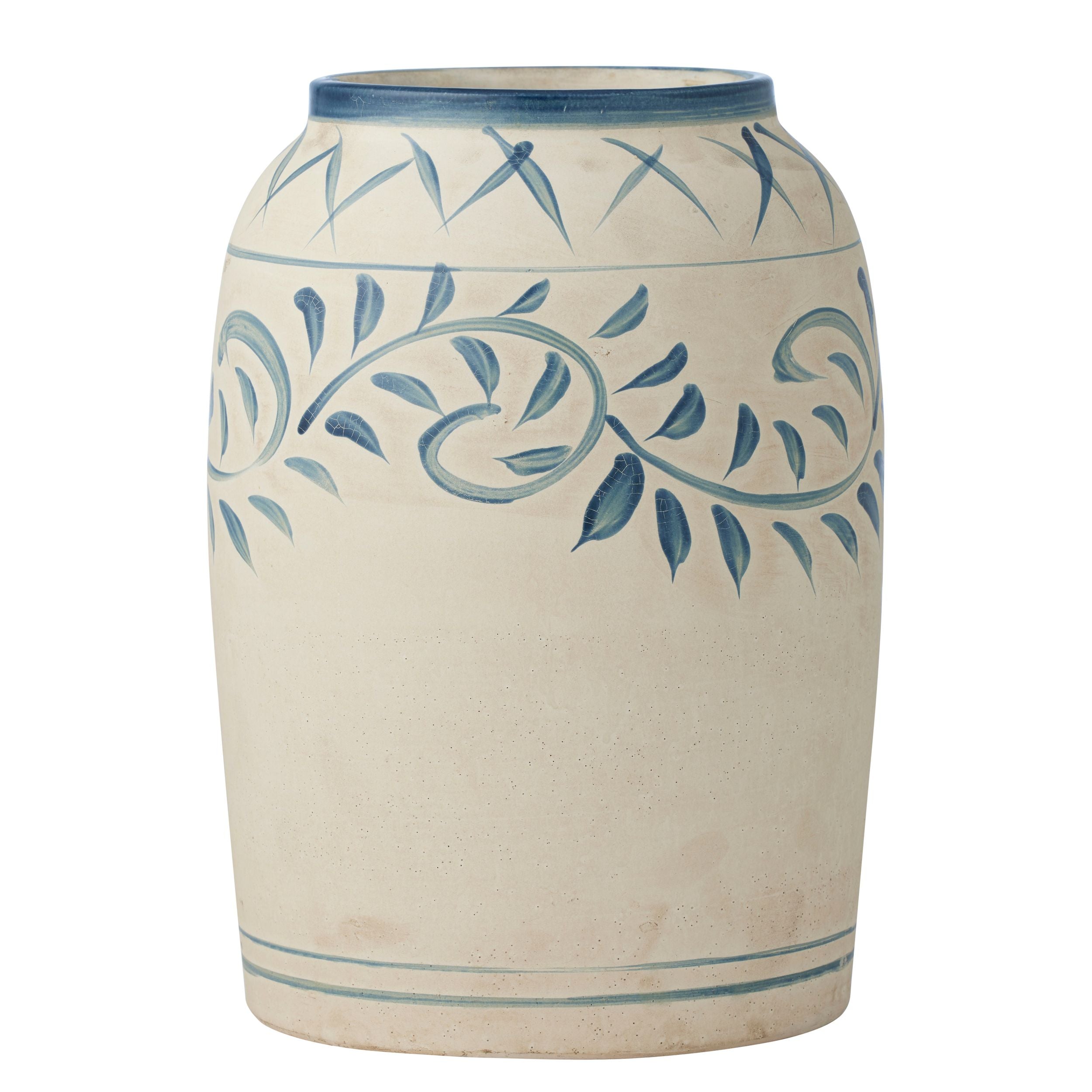 Coast To Coast Omeo Ceramic Vase 21x28.5cm Ivory/Steel
