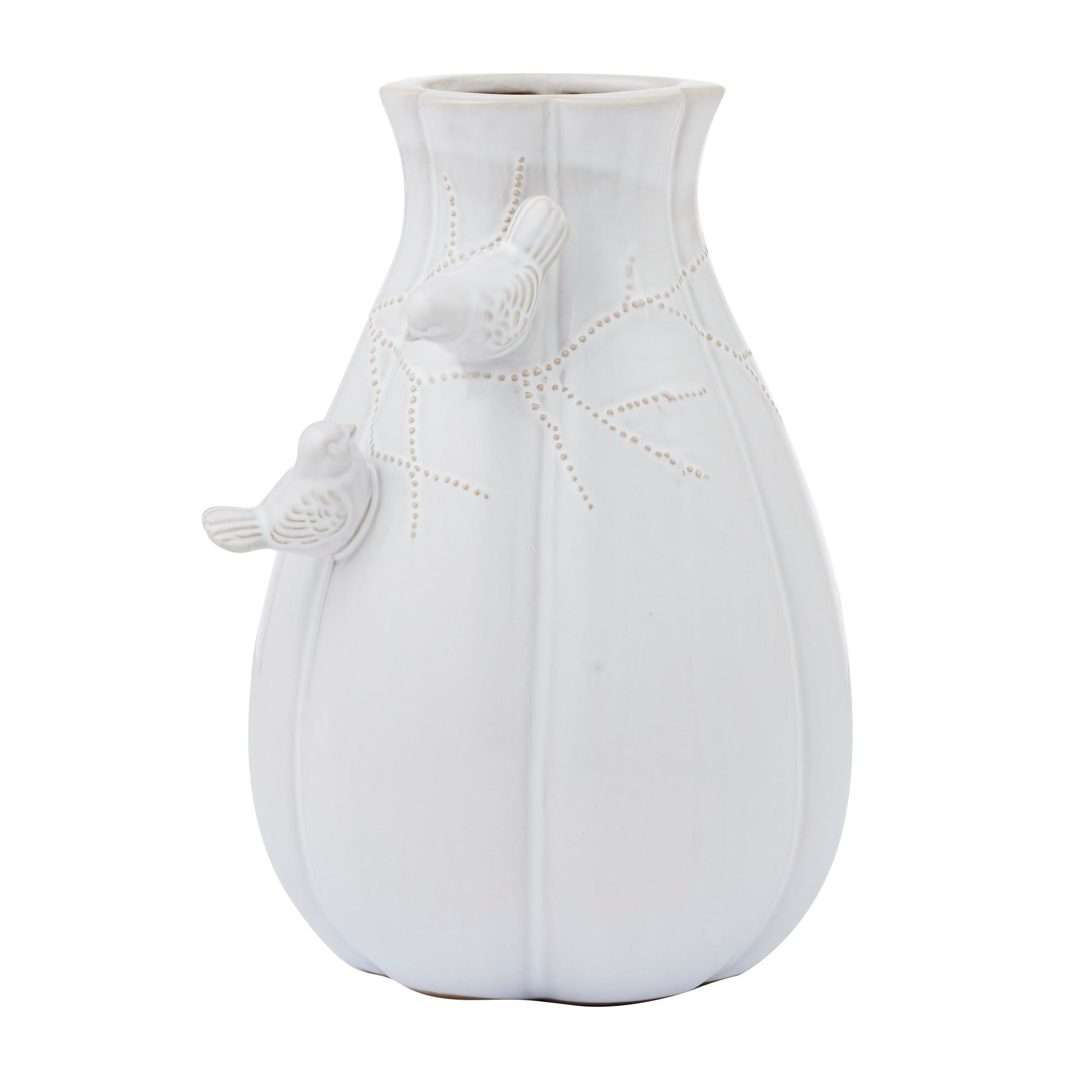 Coast To Coast Birds on a Ceramic Vase White