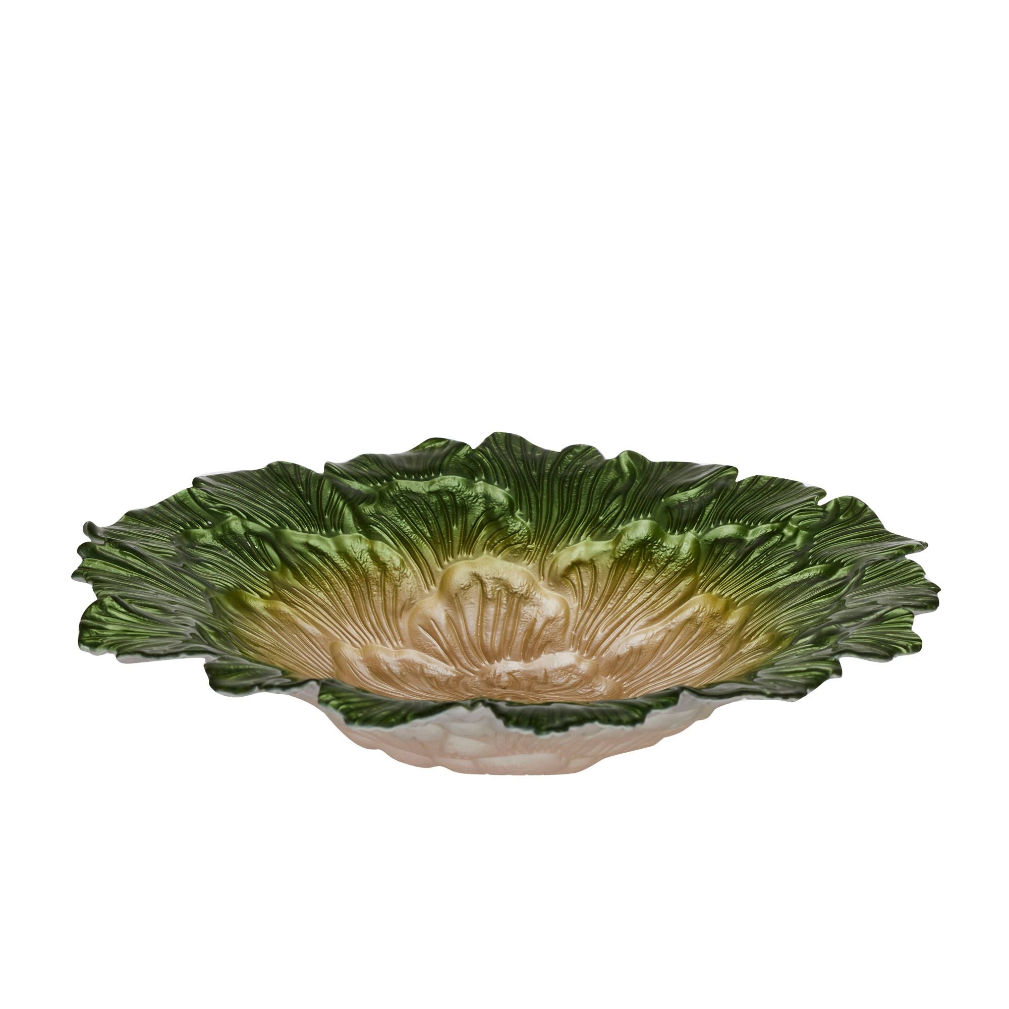 Coast To Coast Cabbage Glass Bowl Green/Ivory