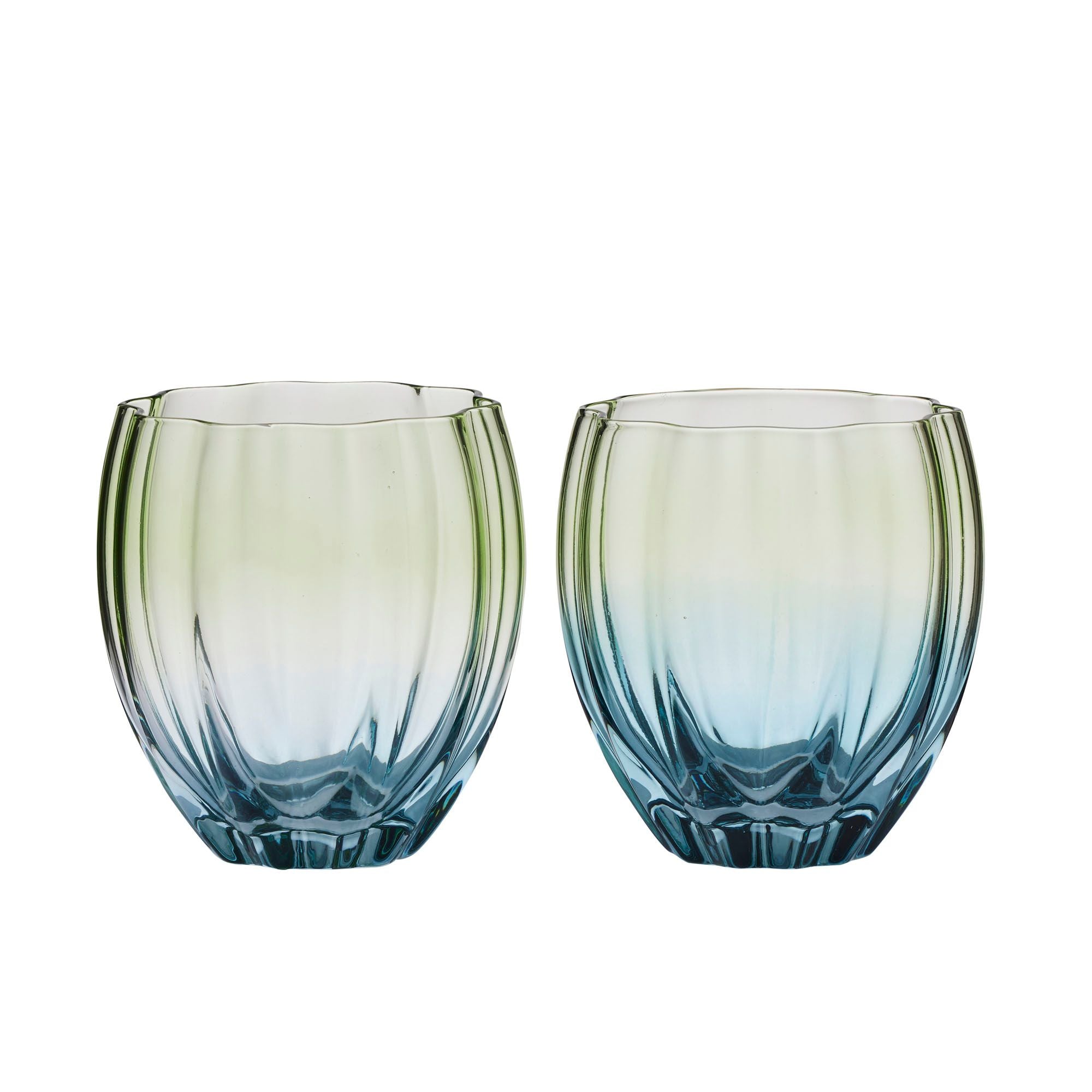 Assemble Lotti Set of 2 Tulip Tumbler Gn/Blue