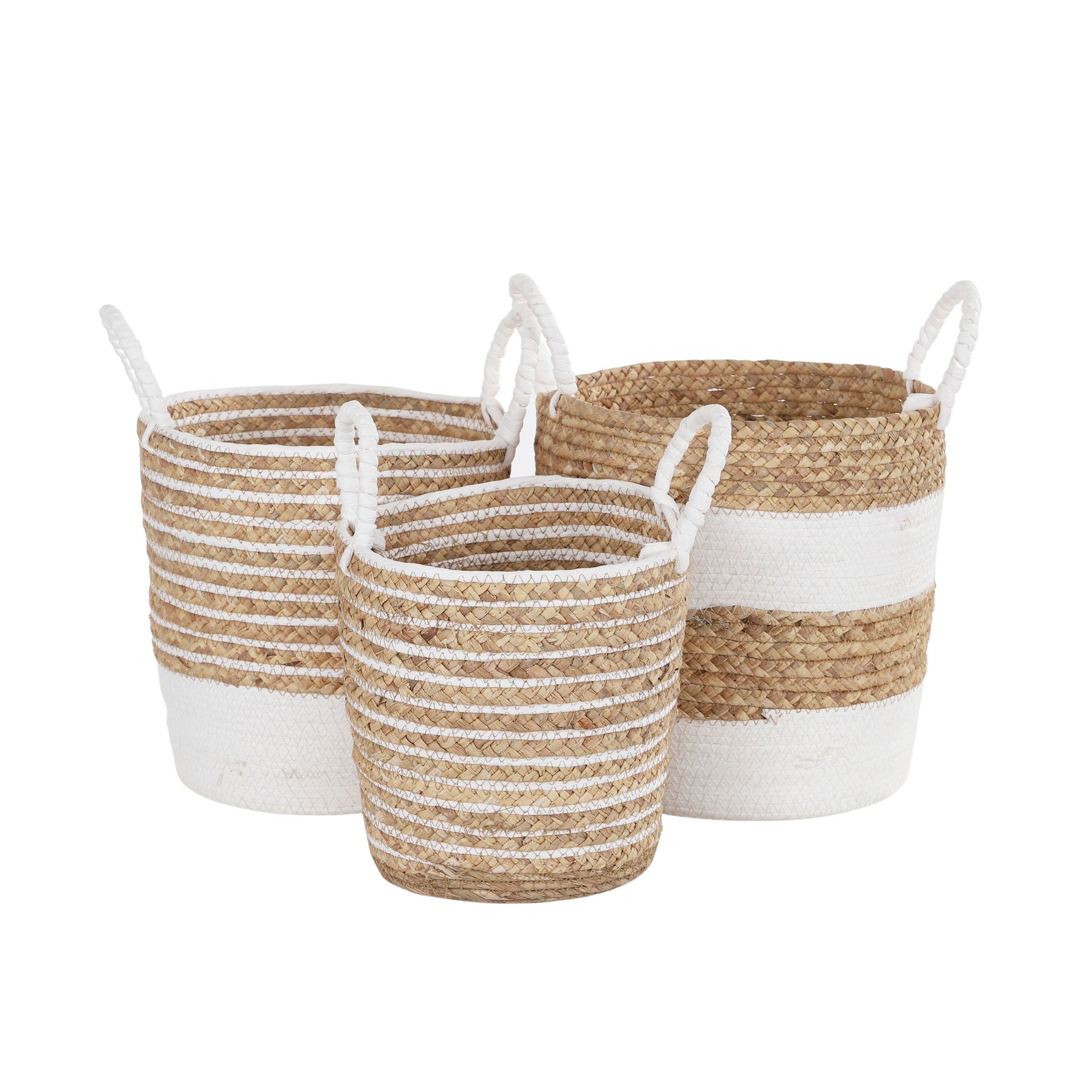 Coast To Coast Meya Set of 3 Maize Baskets Natural/White